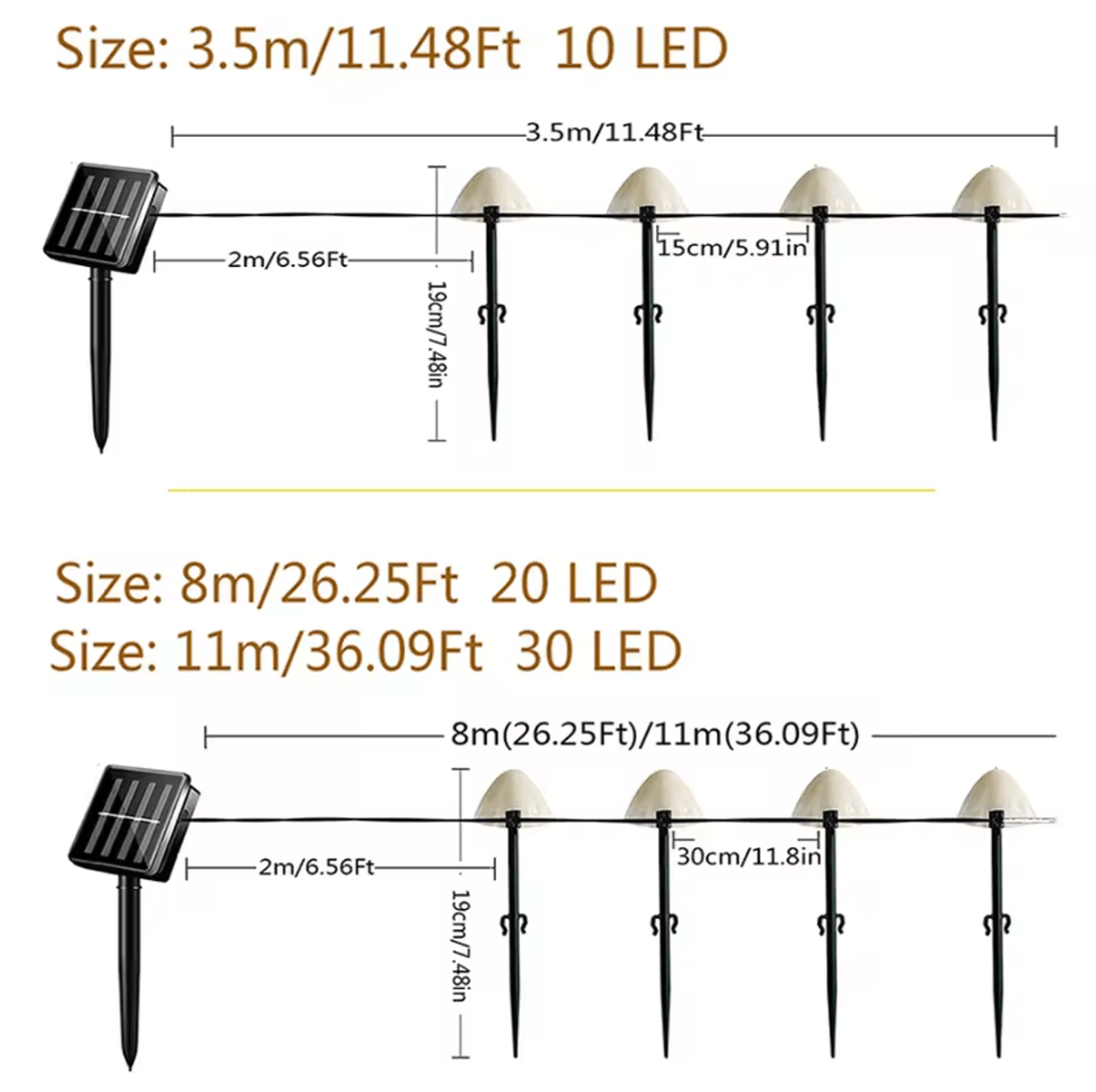 Solar Mushroom String Lights For Garden Pathway Decor 1