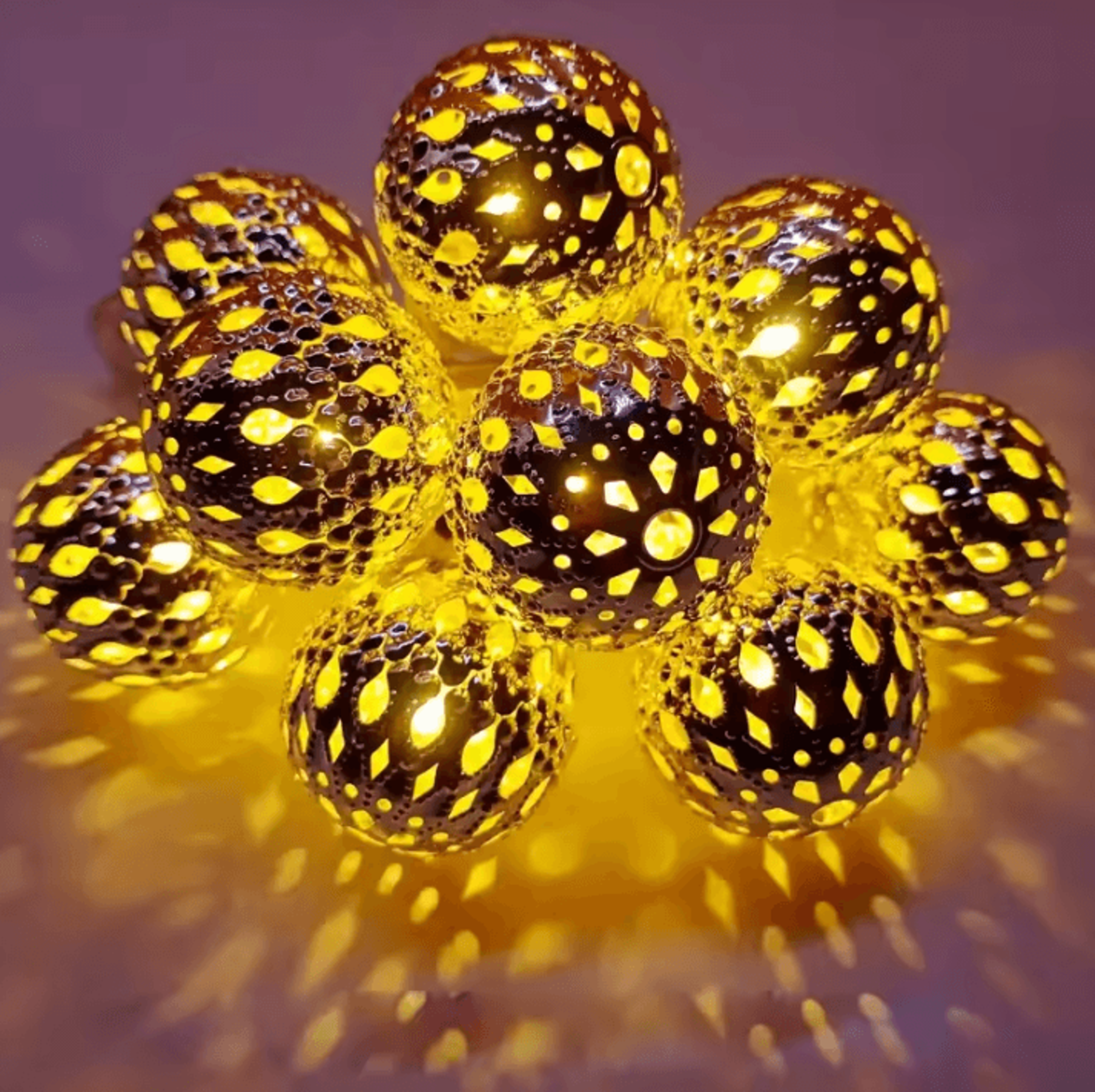 Moroccan Solar Ball String Lights With 8 Lighting Modes 1