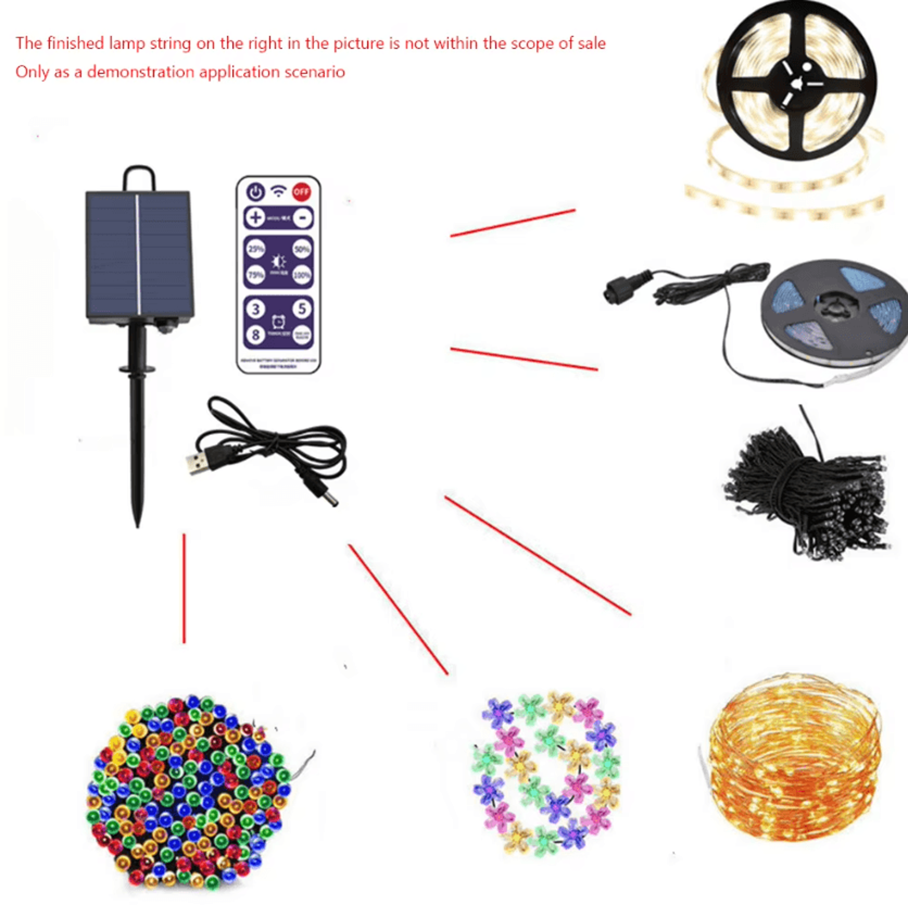 24V Solar Panel Controller With Remote For LED String Lights 1
