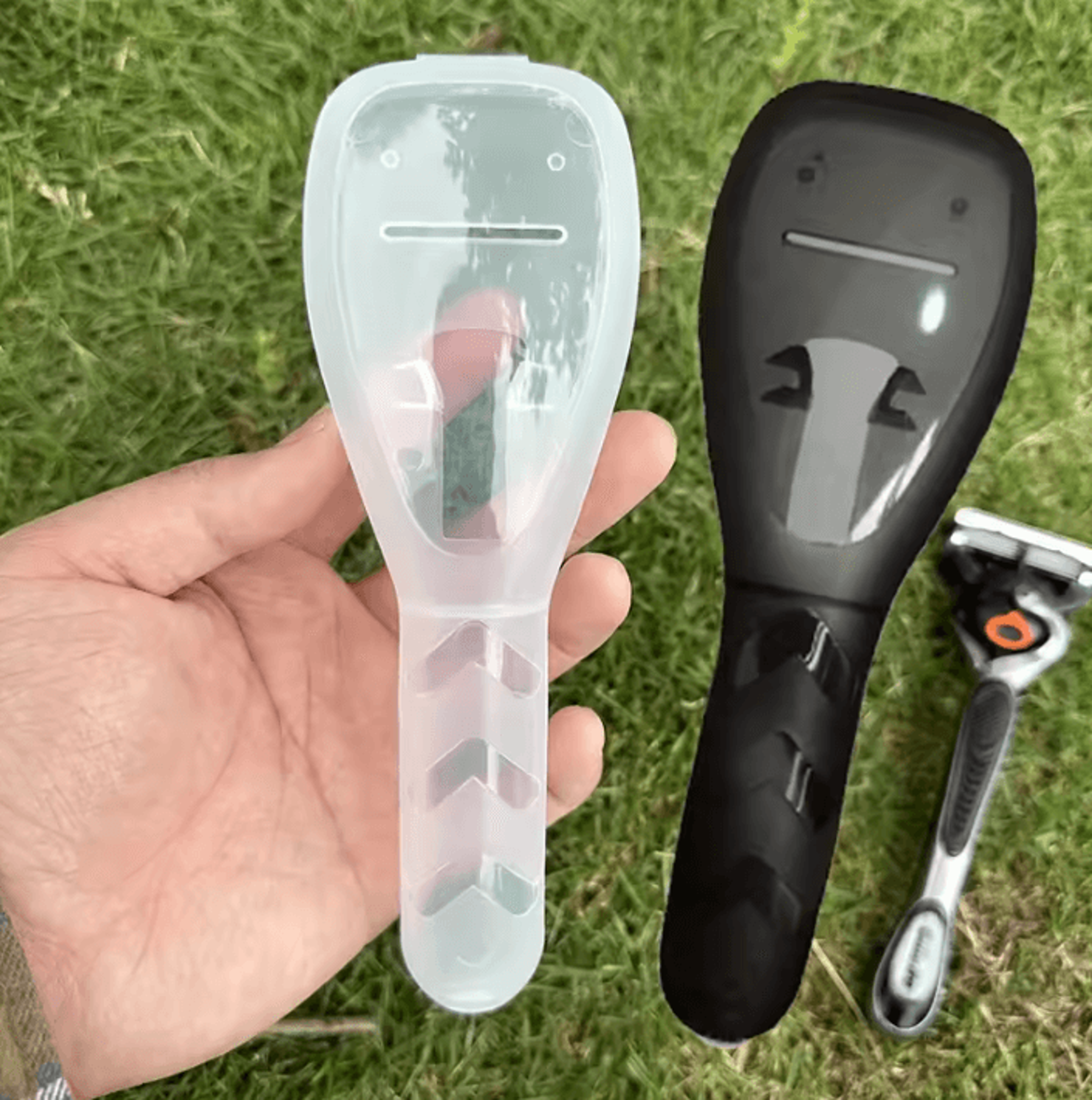 transparent razor travel case and shaver storage box