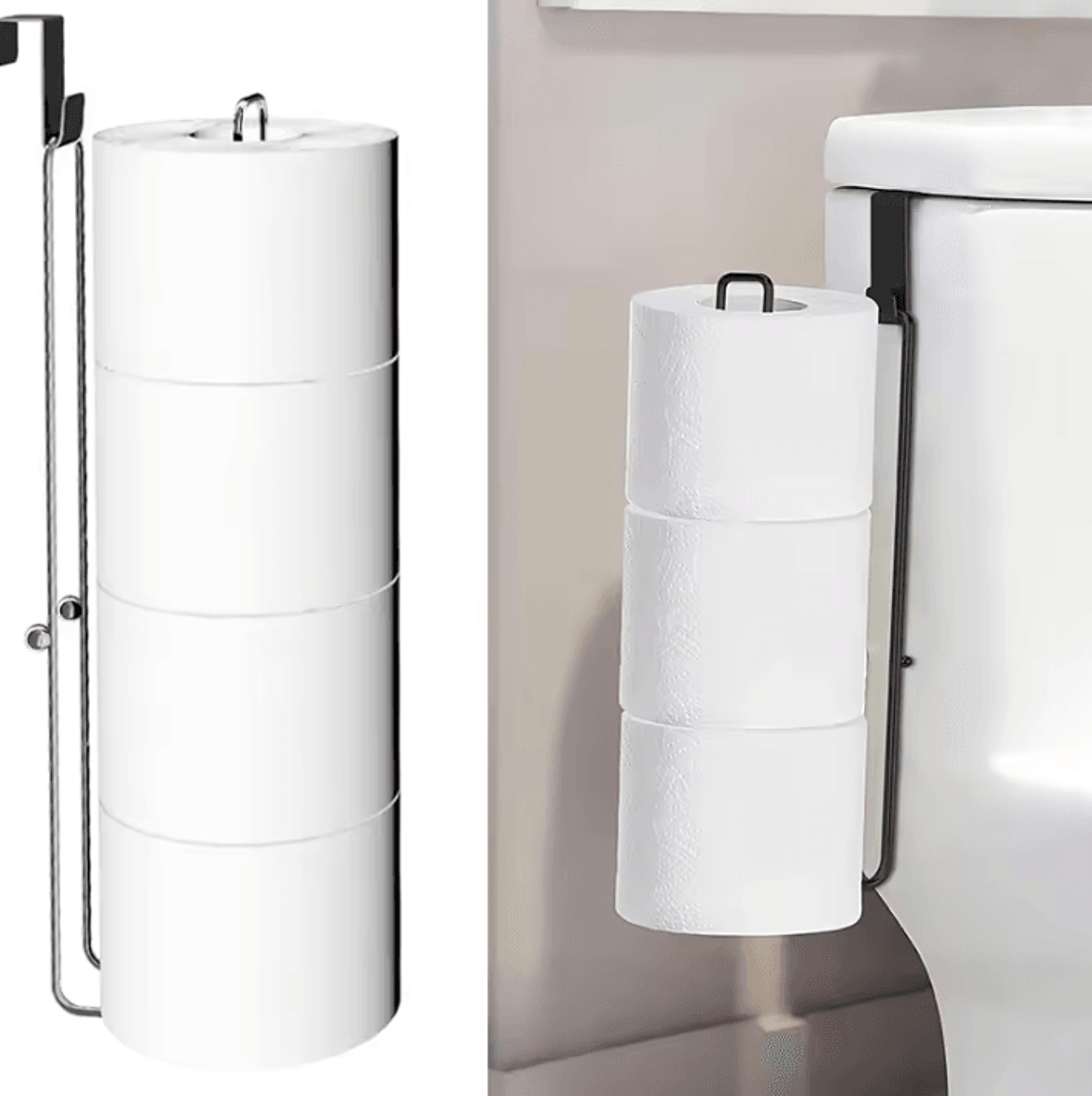 Space Saving 3 Roll Toilet Paper Holder With Storage 1