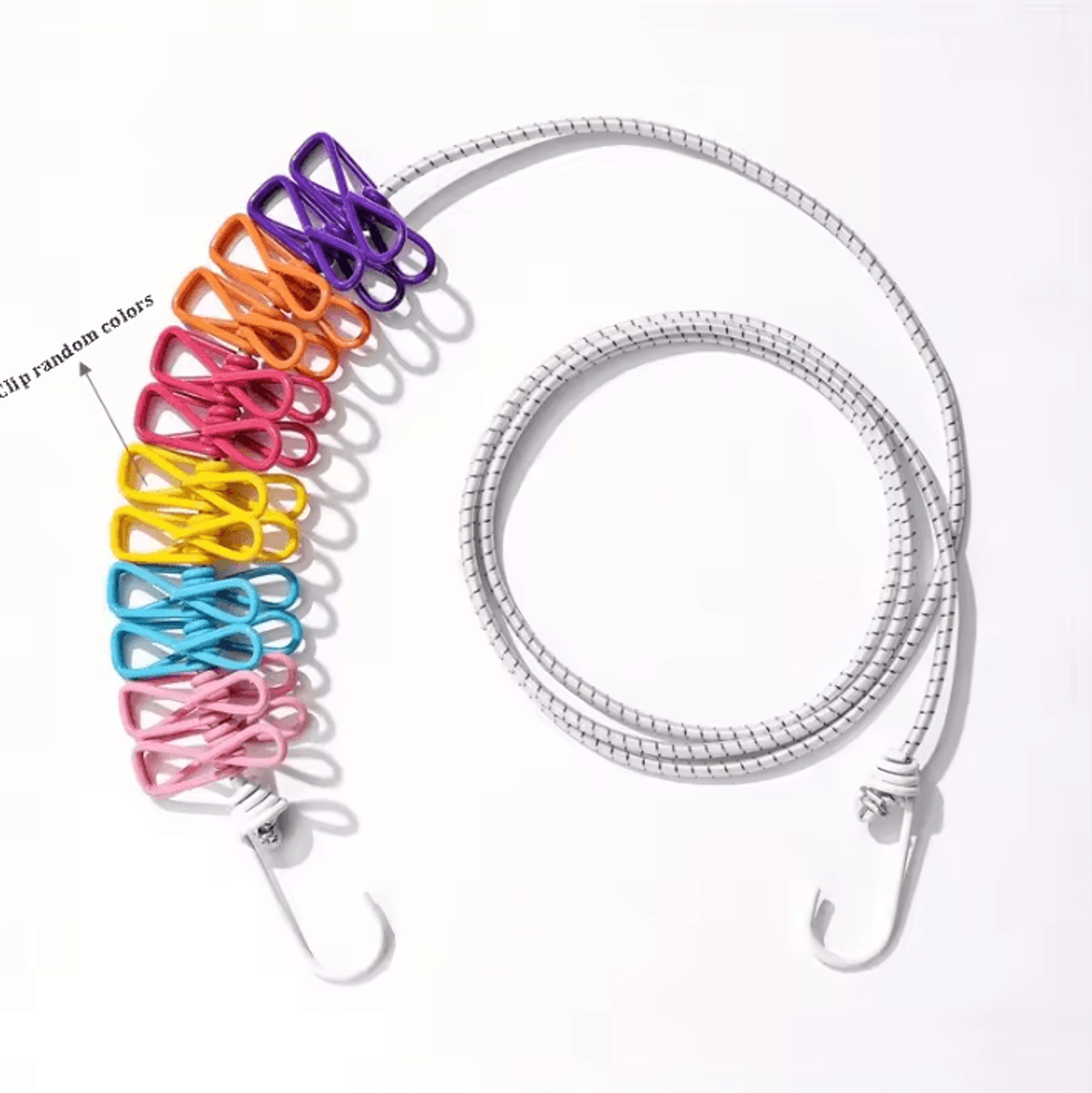 Portable Elastic Travel Clothesline With 12 Clothespins 3