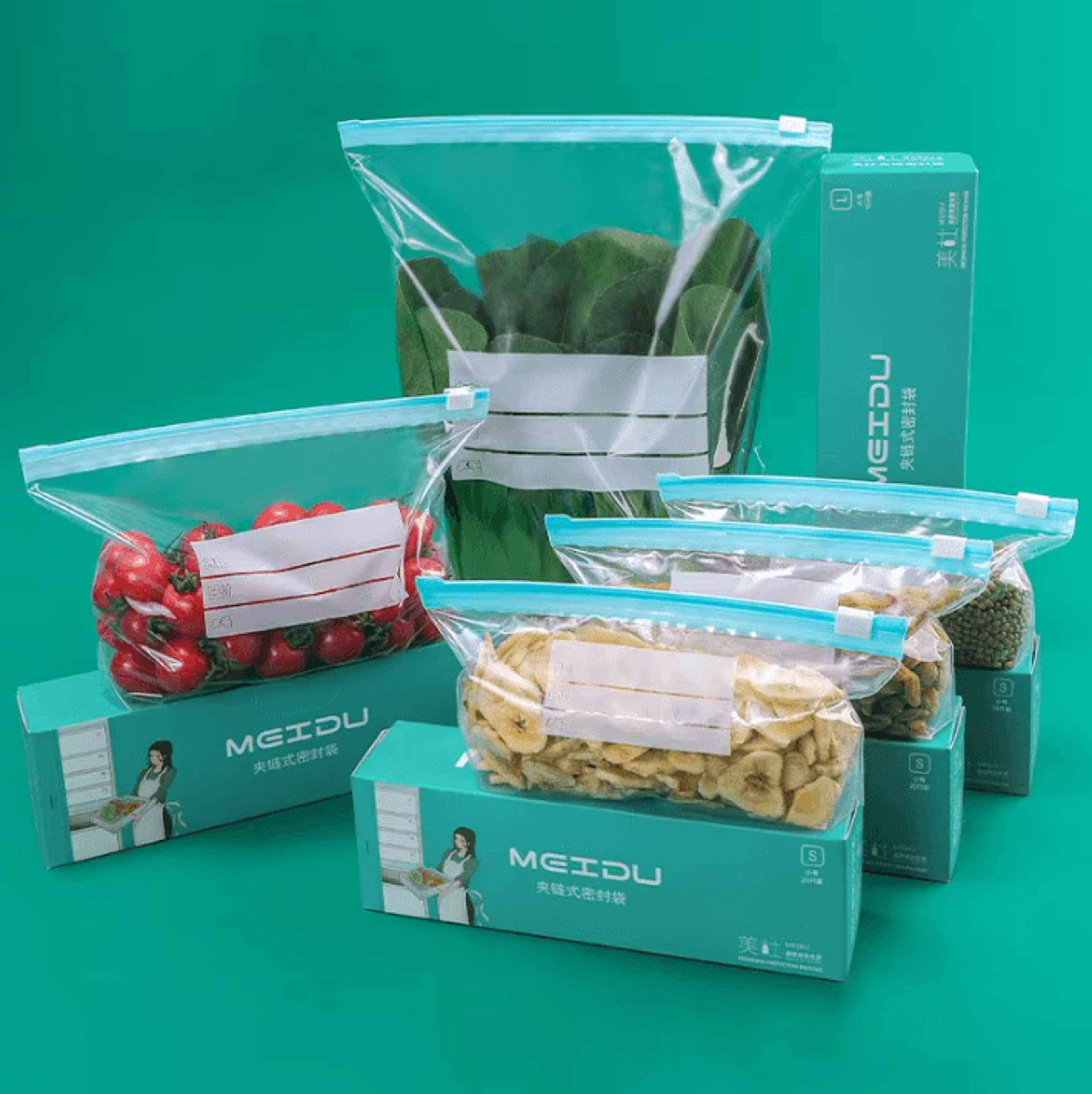 Assorted Size Resealable Storage Zip Bags With Organizer 1