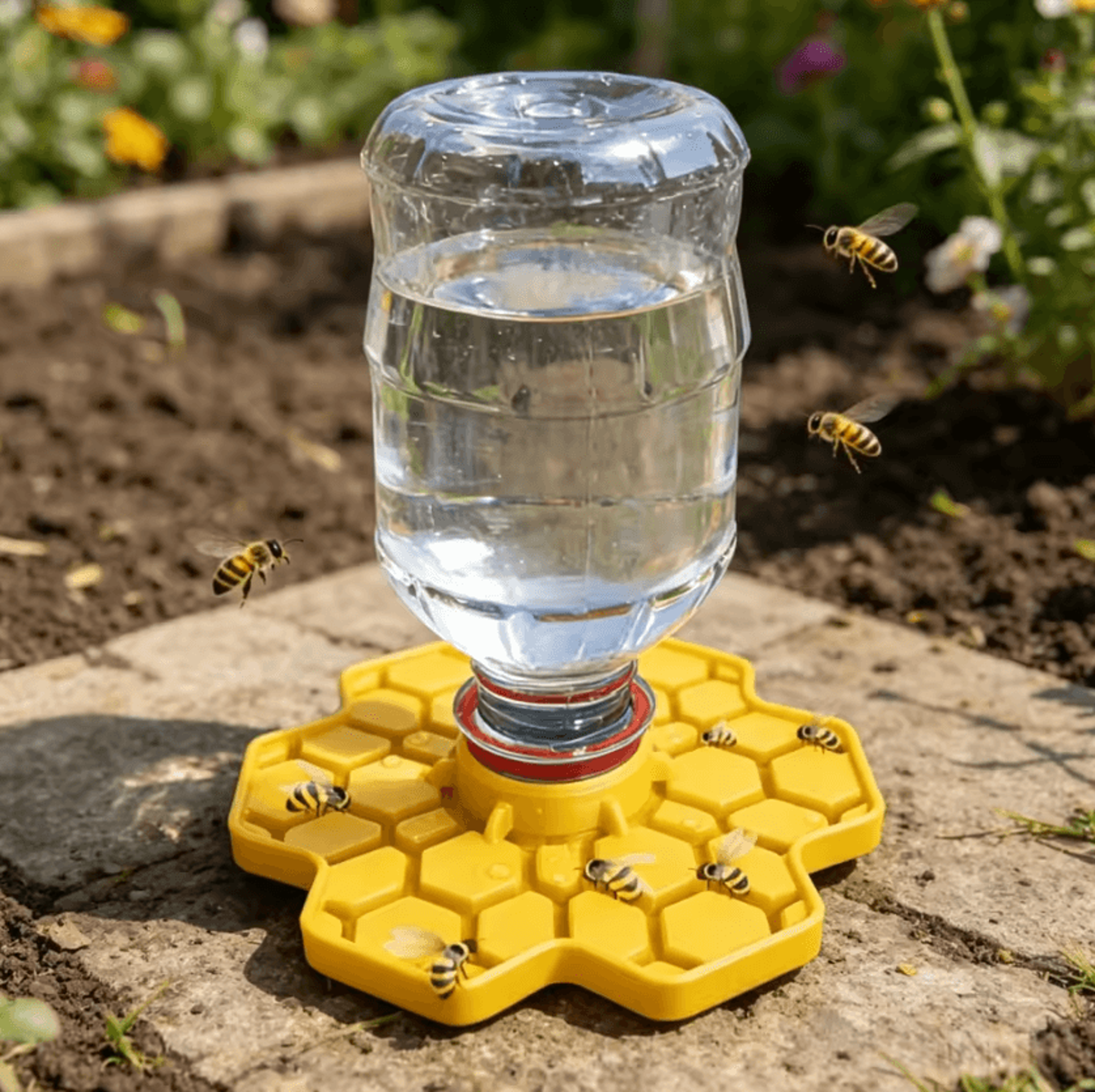 Bee Water Feeder With Perch And Honeycomb Drinking Tray 0