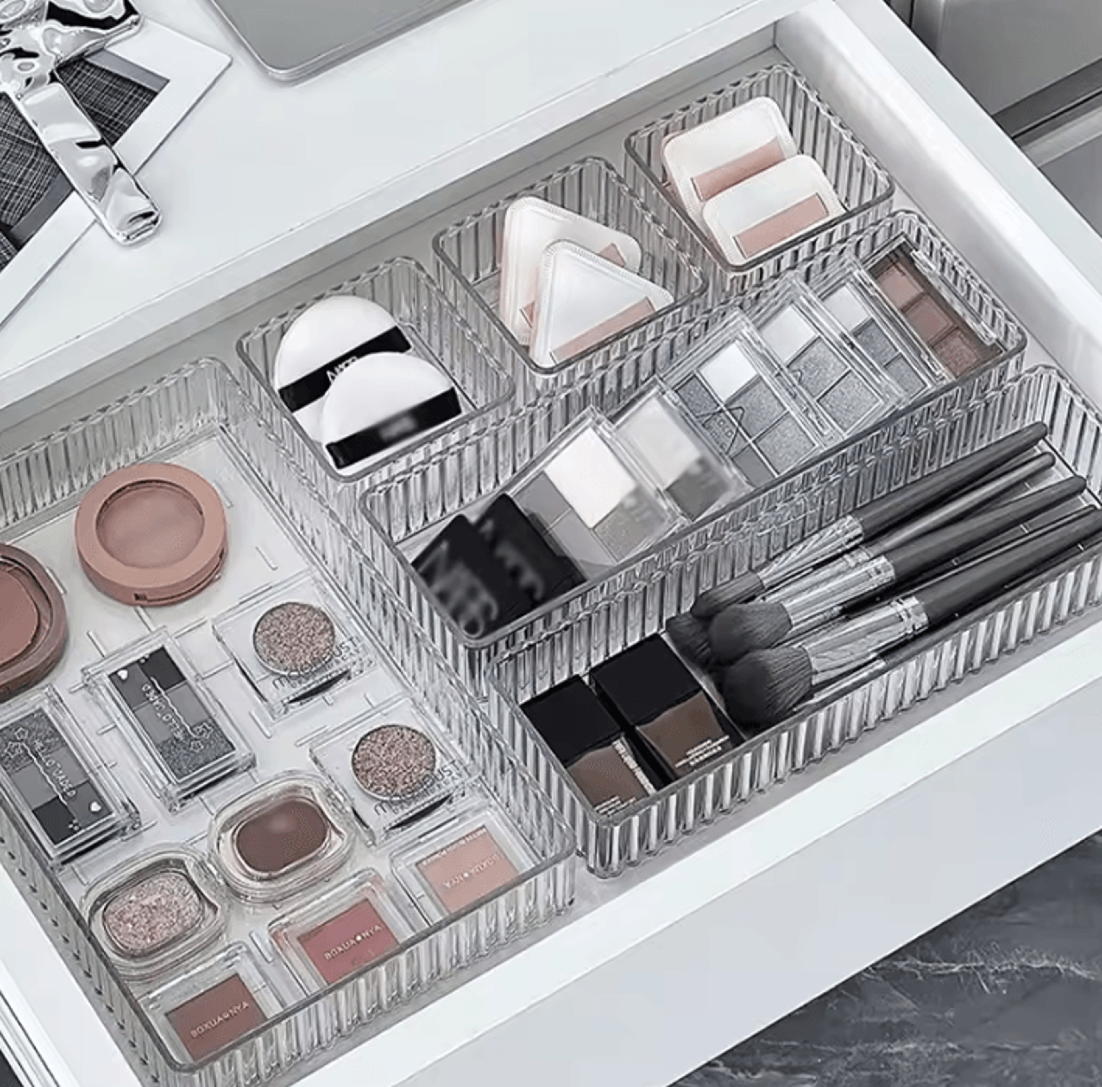 Clear Stackable Drawer Organizer Trays In 4 Sizes 0