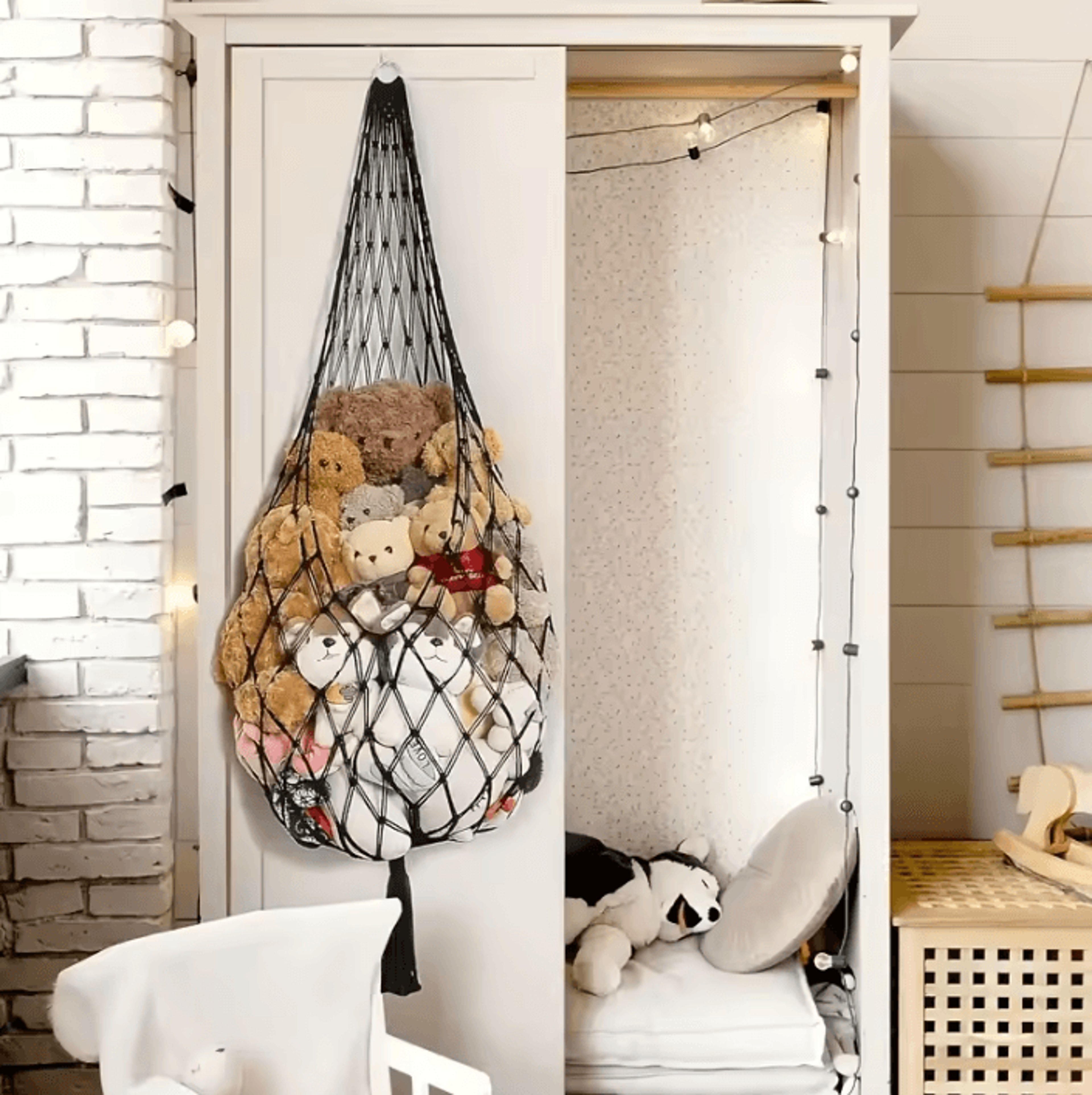 Large Macrame Stuffed Animal Storage Hammock 3