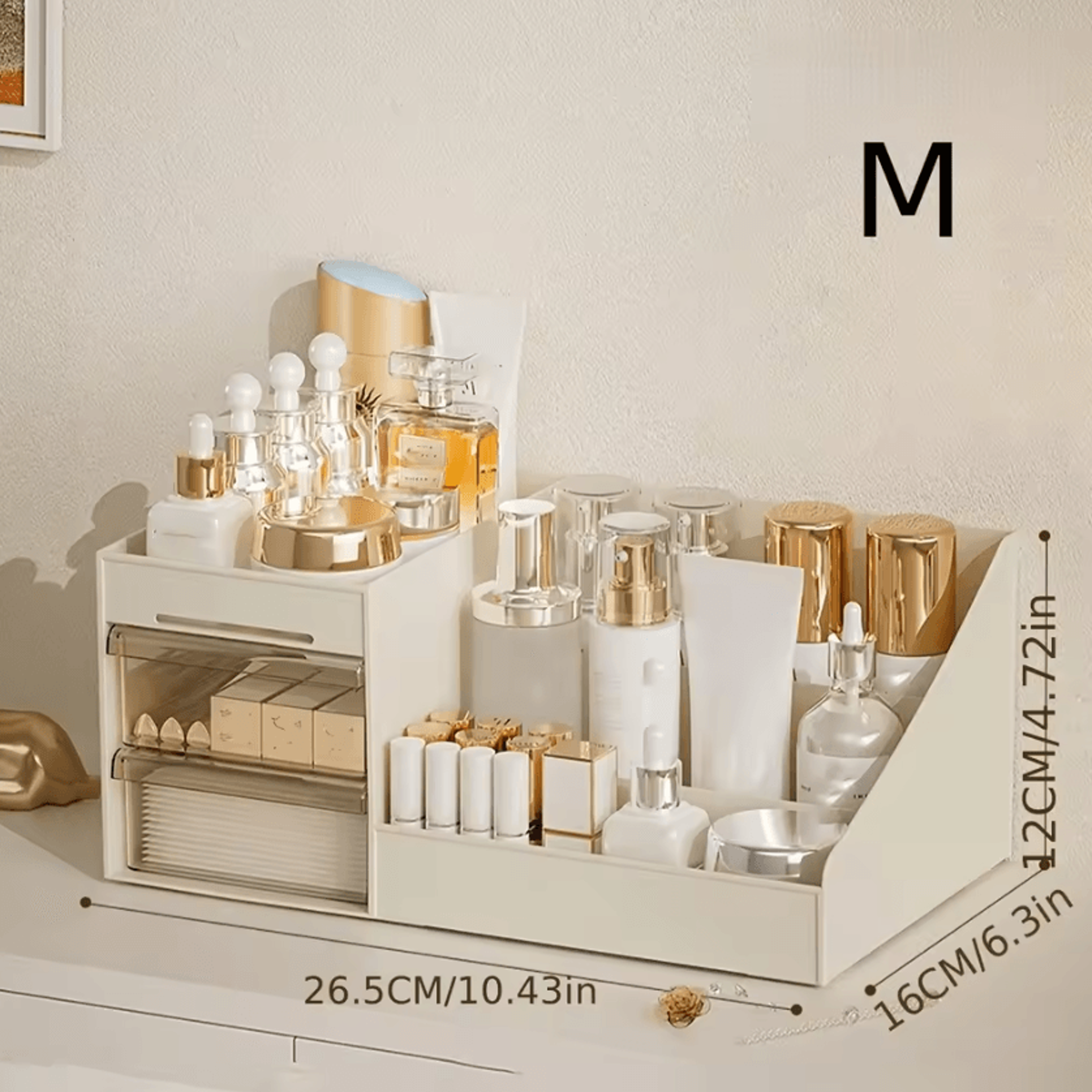 Compact Makeup Organizer With 2 Drawers And 6 Compartments 5