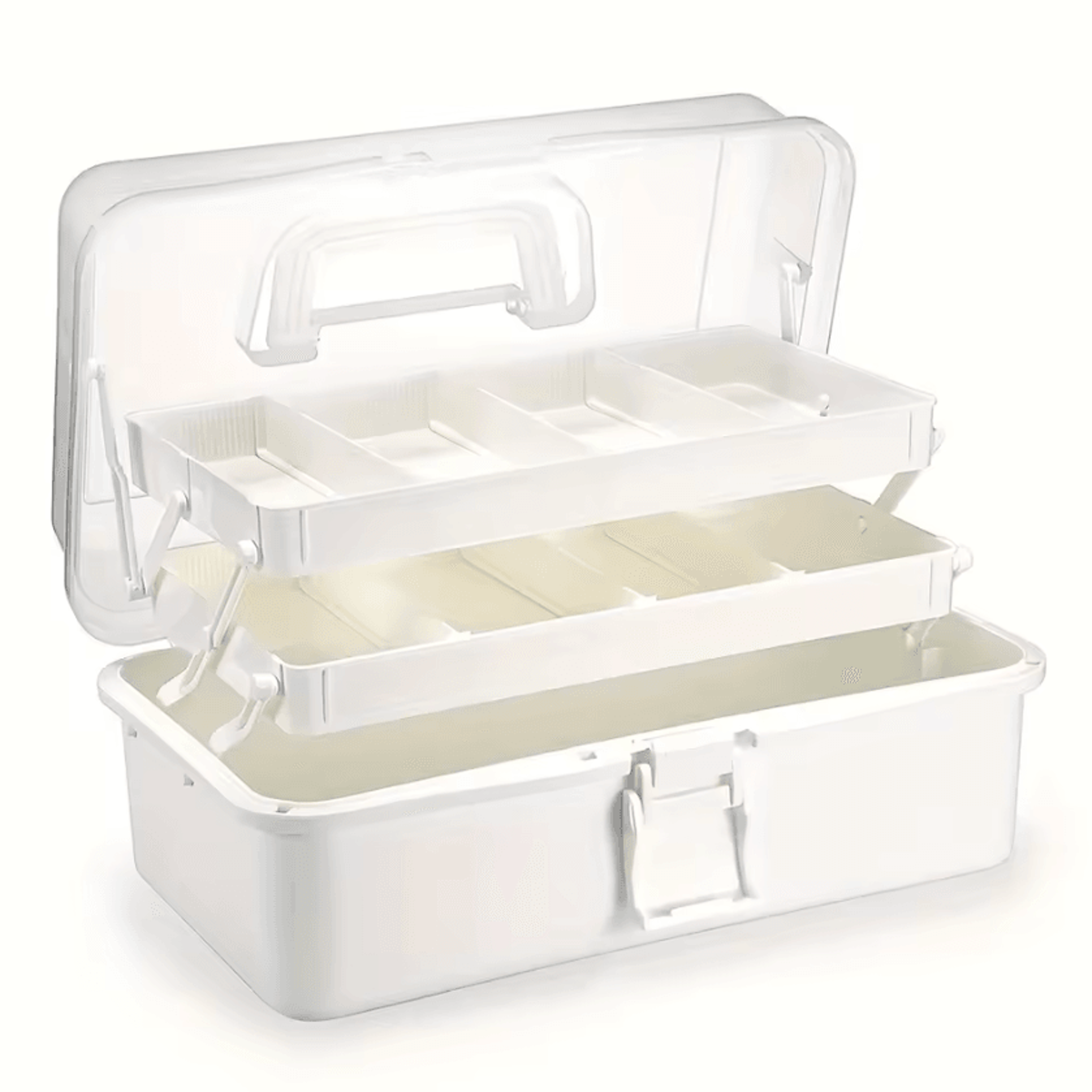 3 Layer Portable Craft Organizer Box With Adjustable Dividers 4