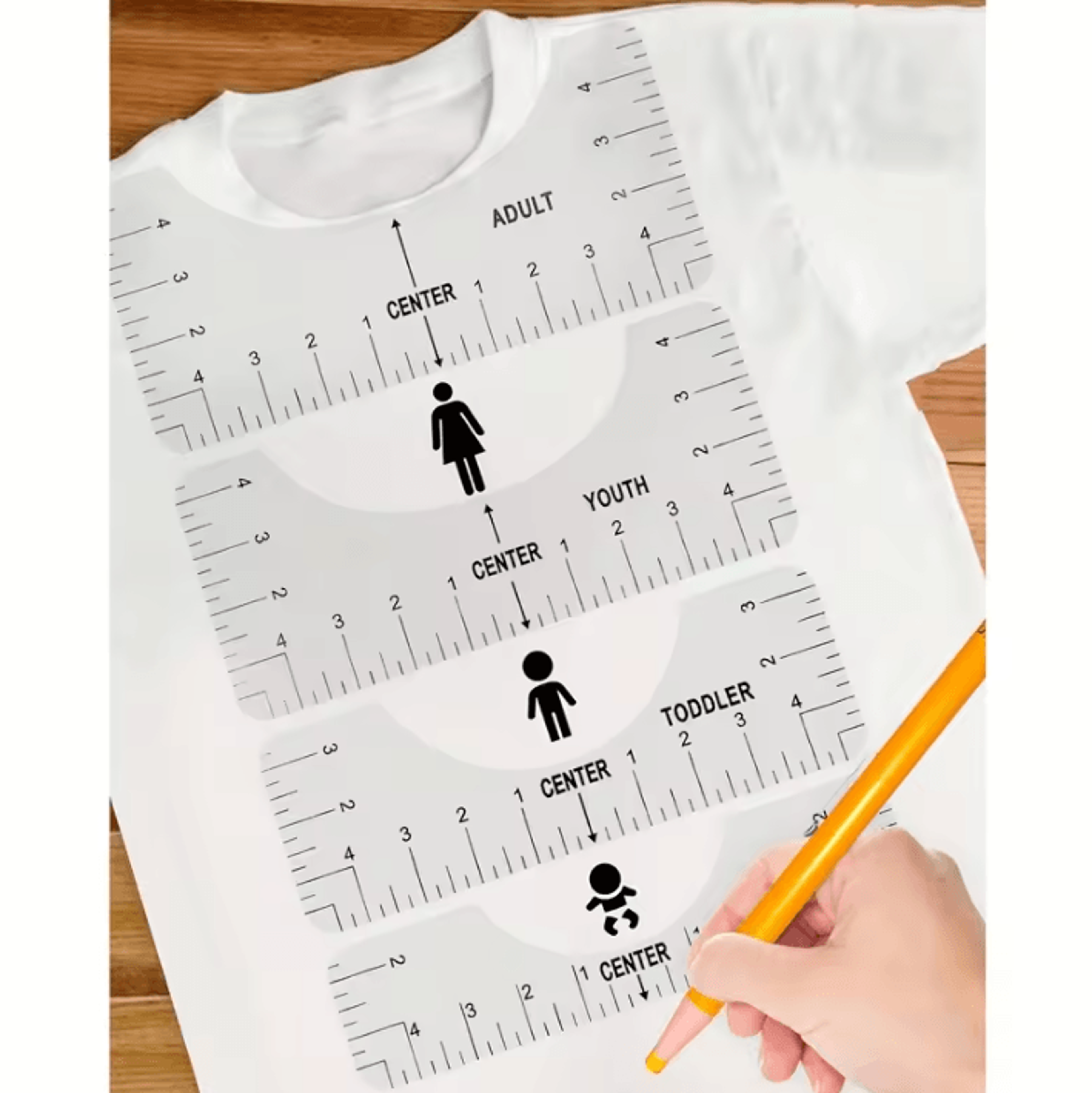 PVC TShirt Alignment Ruler Guide For Heat Press 1