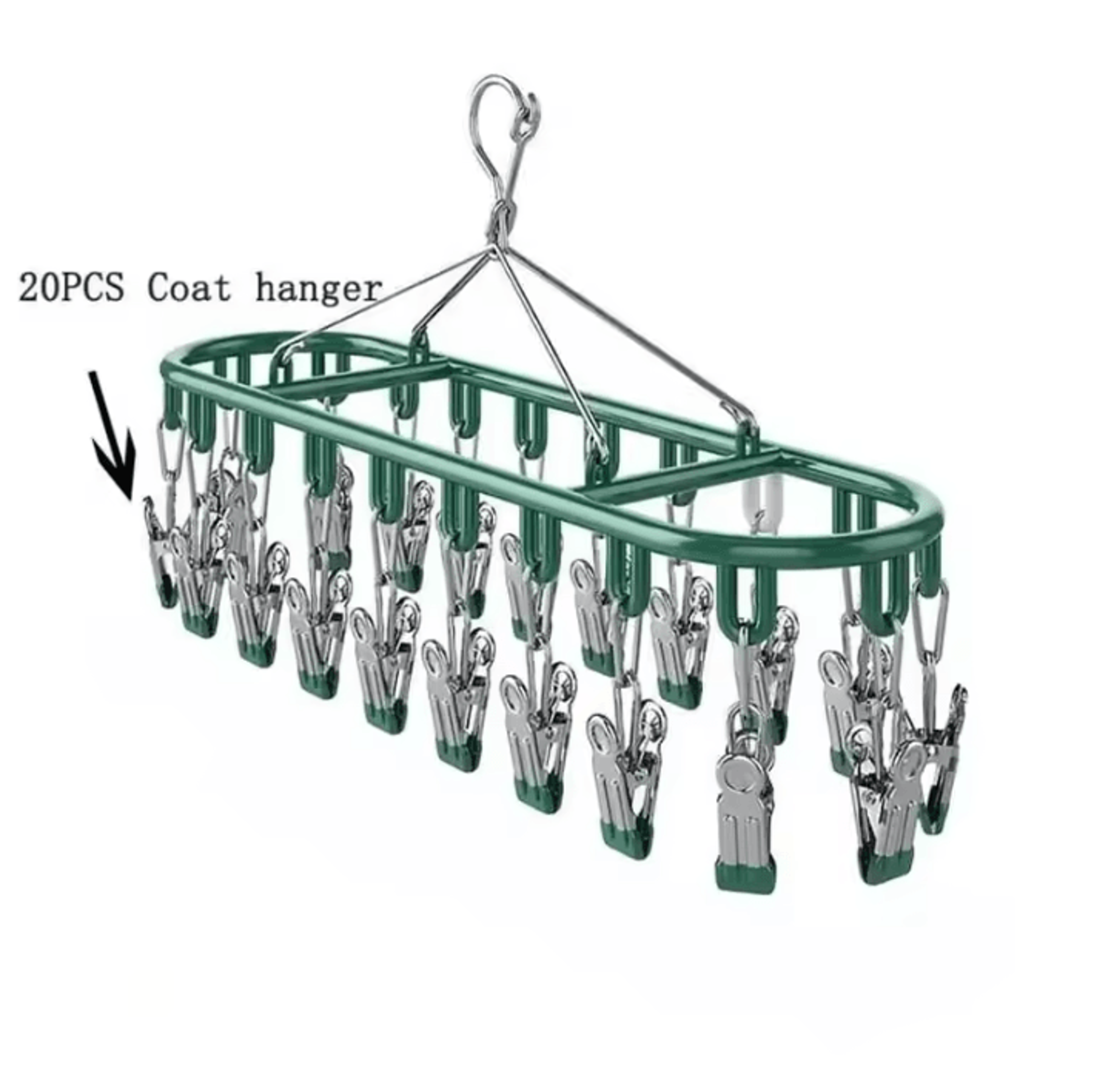 Stainless Steel Clothes And Socks Drying Rack With Windproof Hook 1