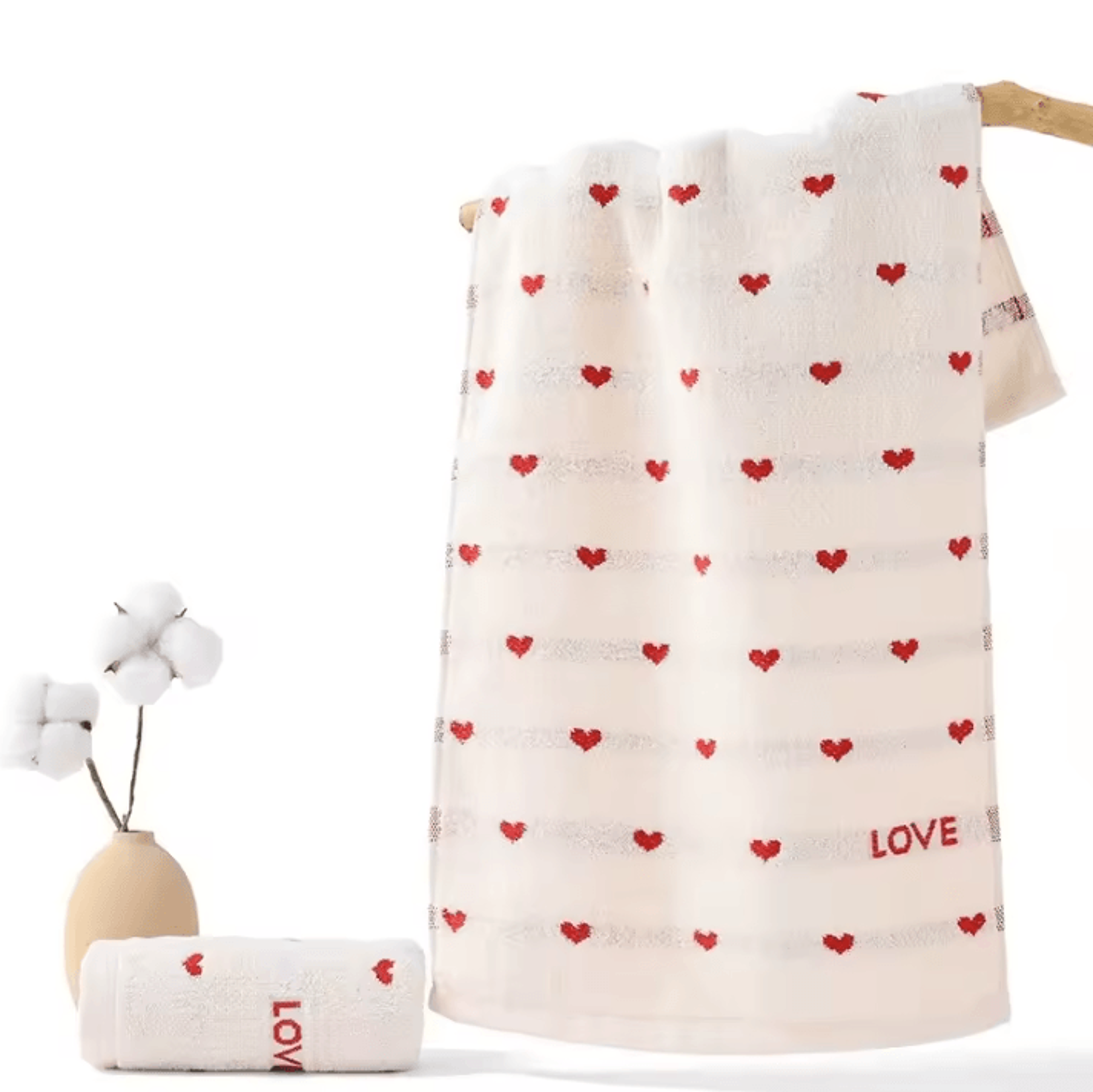 Soft Cotton Heart Pattern Quick Dry Face Towel 5