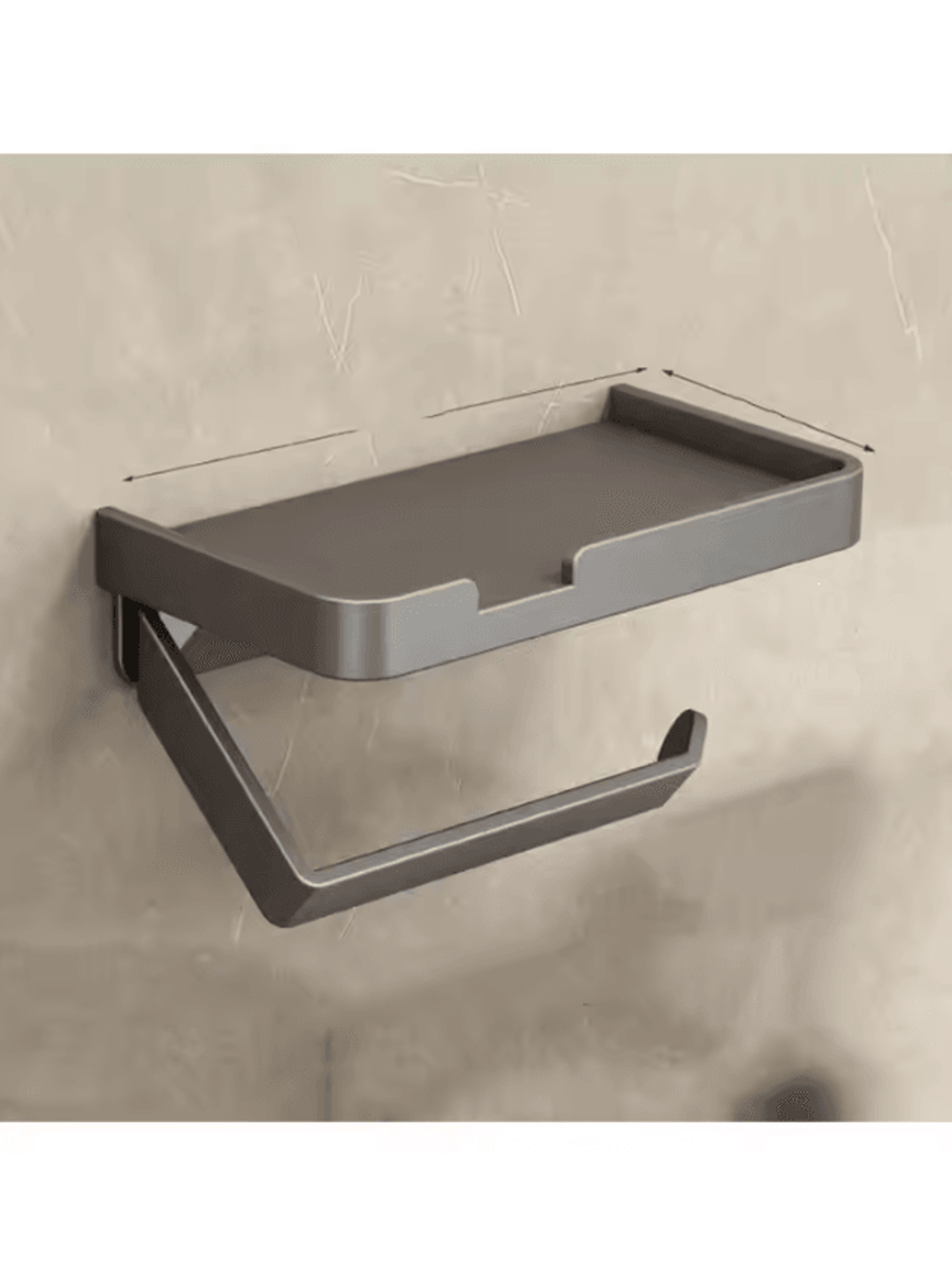 Wall Mounted Toilet Paper Holder With Storage Shelf 4