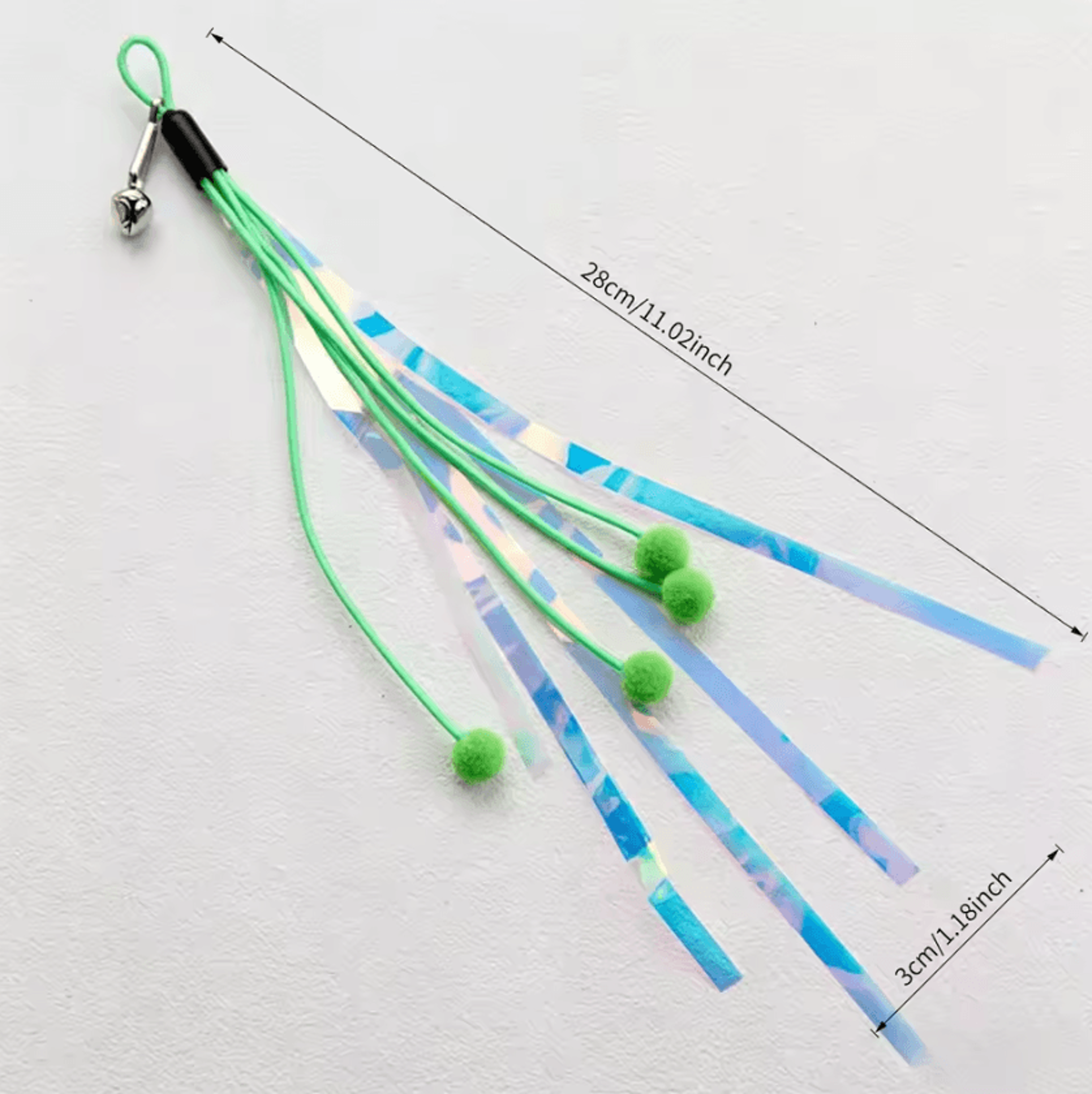 Metallic Foil Cat Wand Replacement Teaser Toy With Bell 4