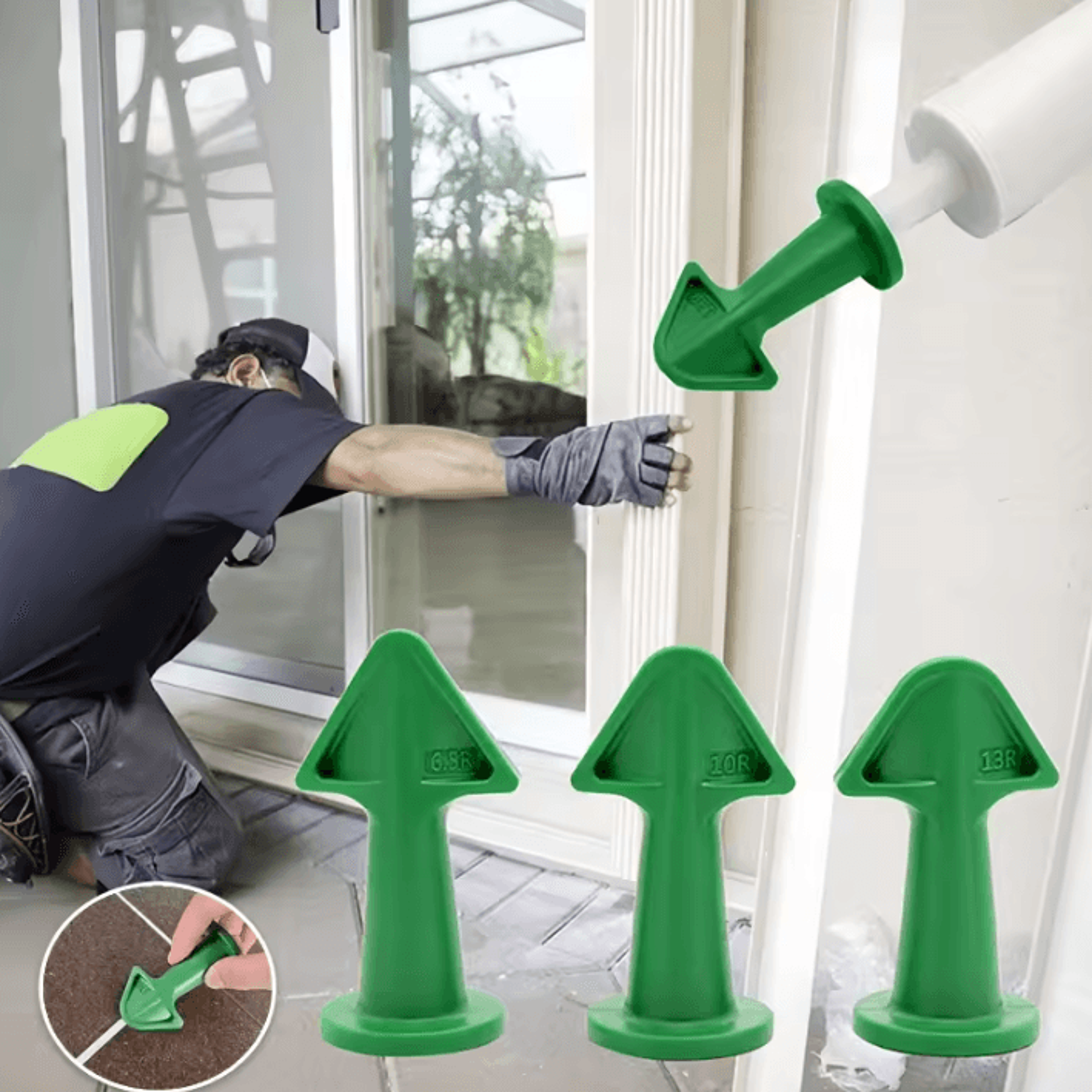3 Piece Reusable Caulk Applicator Nozzle Set 1