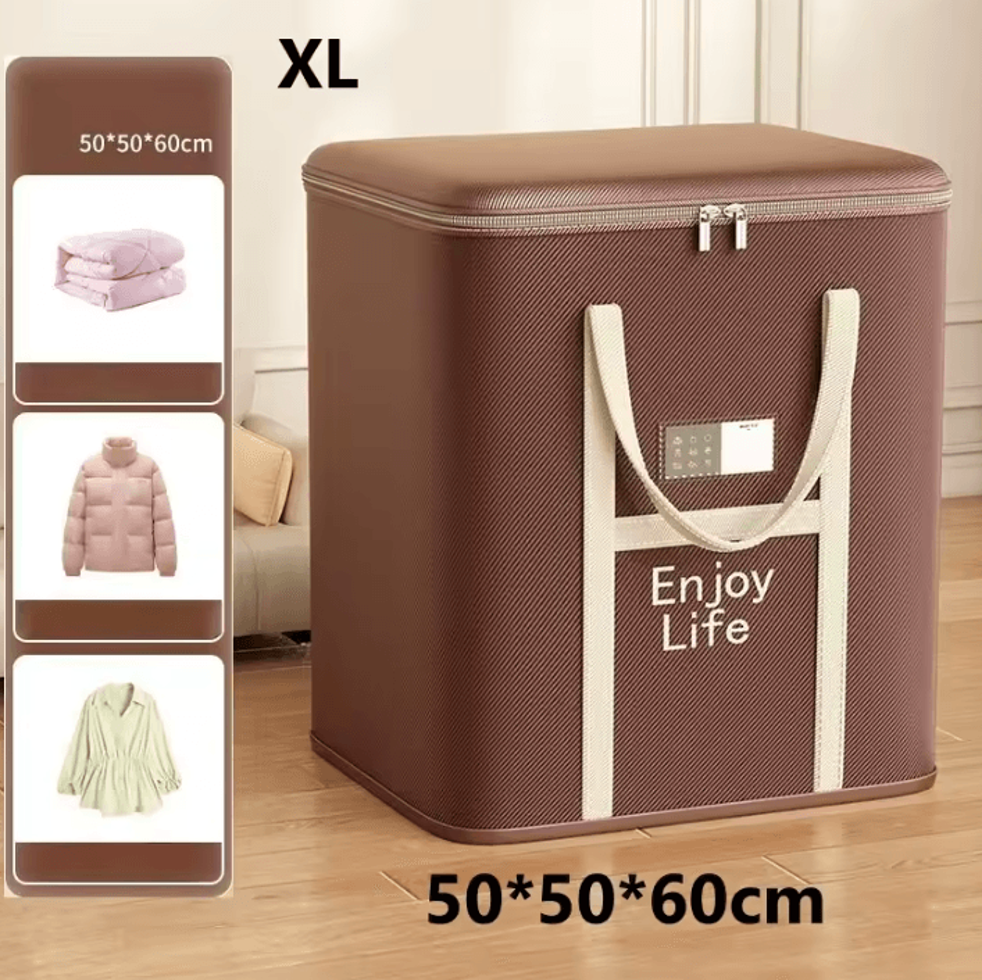 Large Foldable Clothes Storage Bag With Zipper And Handles 3