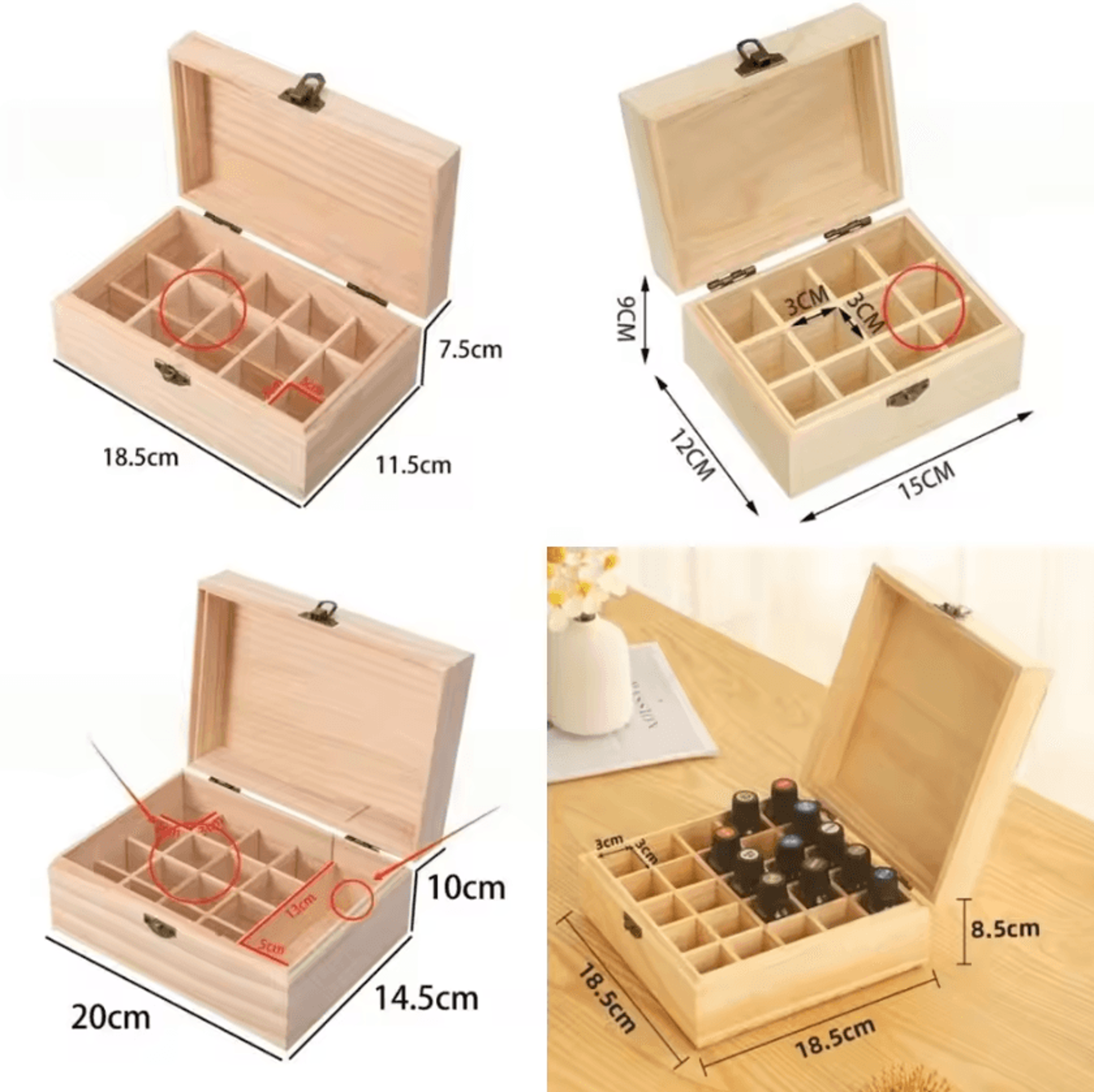 Wooden Essential Oil Storage Box With Multiple Slots 4