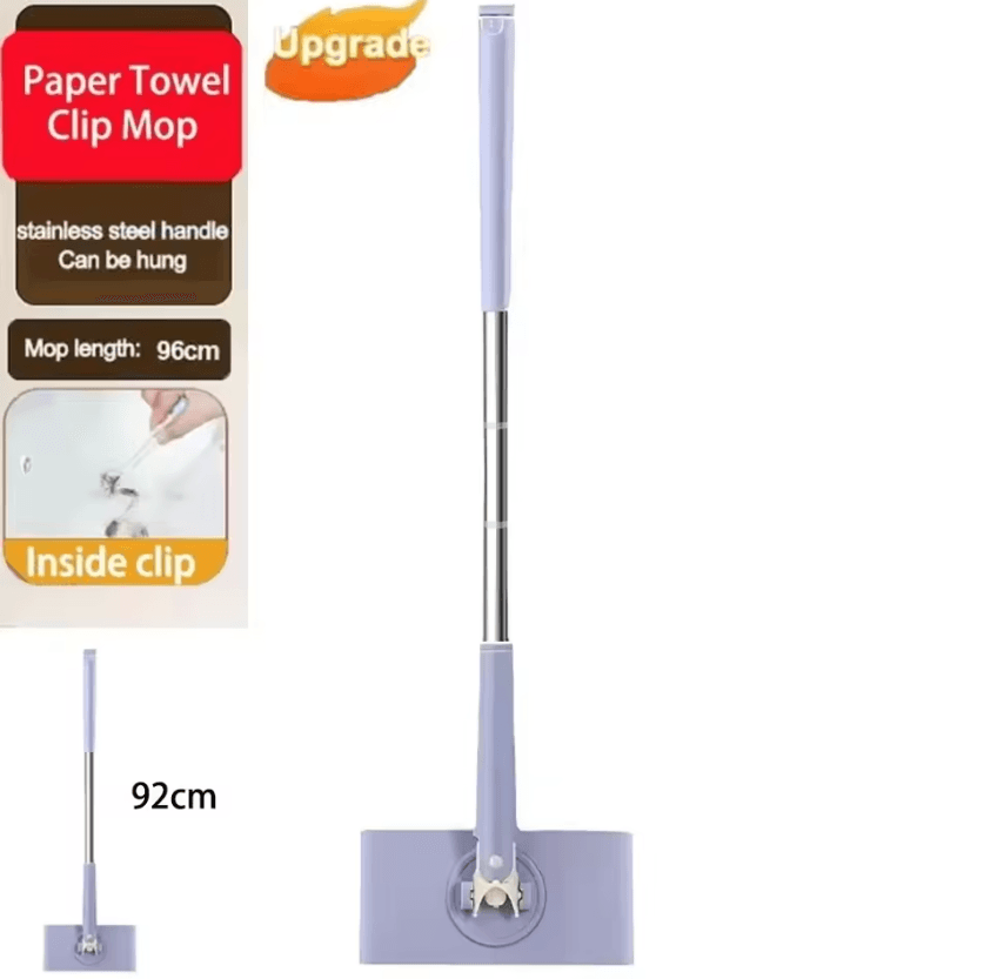 Snap Grip Mini Mop With Automatic Cloth Changing Clip 7