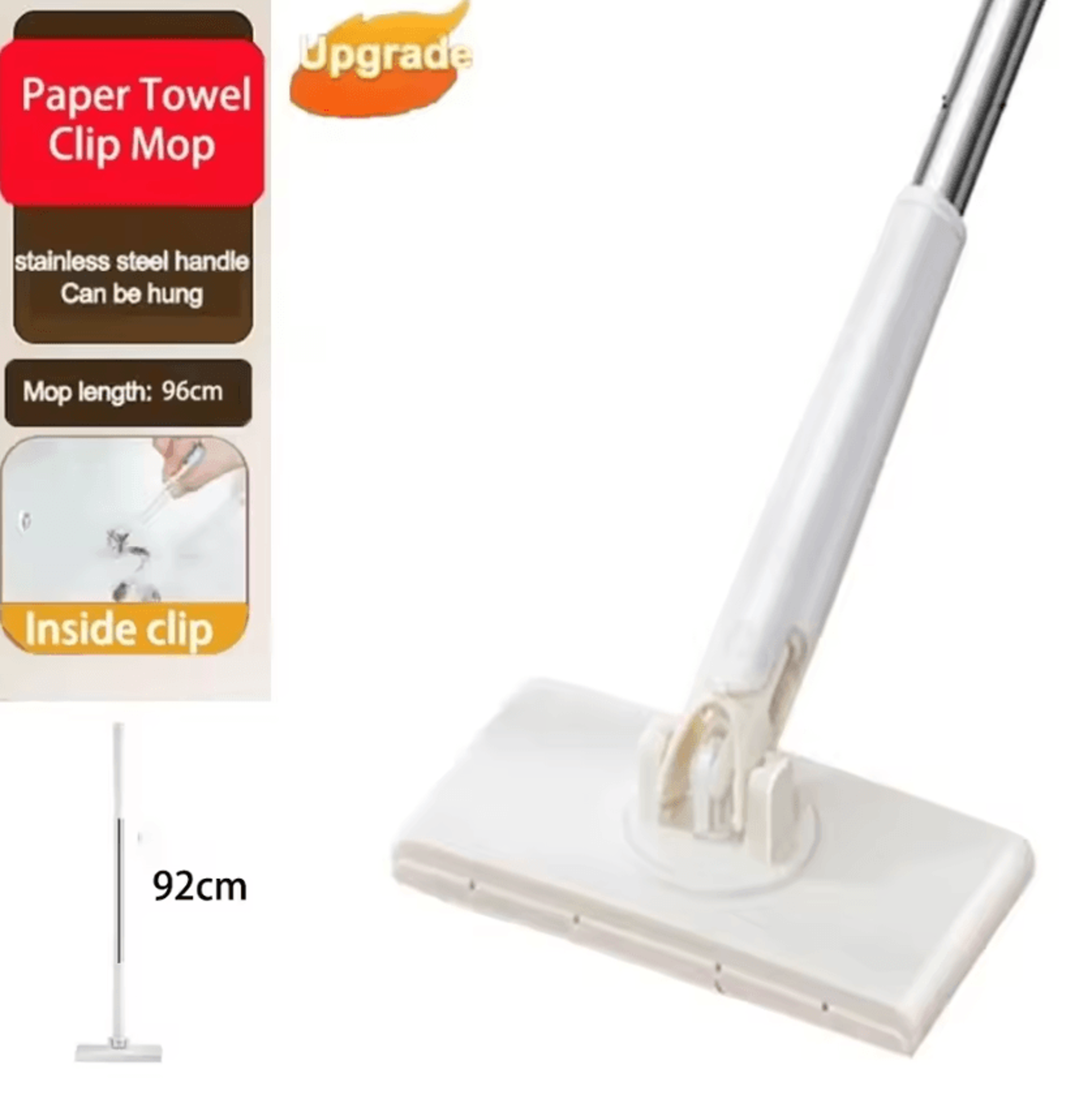 Snap Grip Mini Mop With Automatic Cloth Changing Clip 6