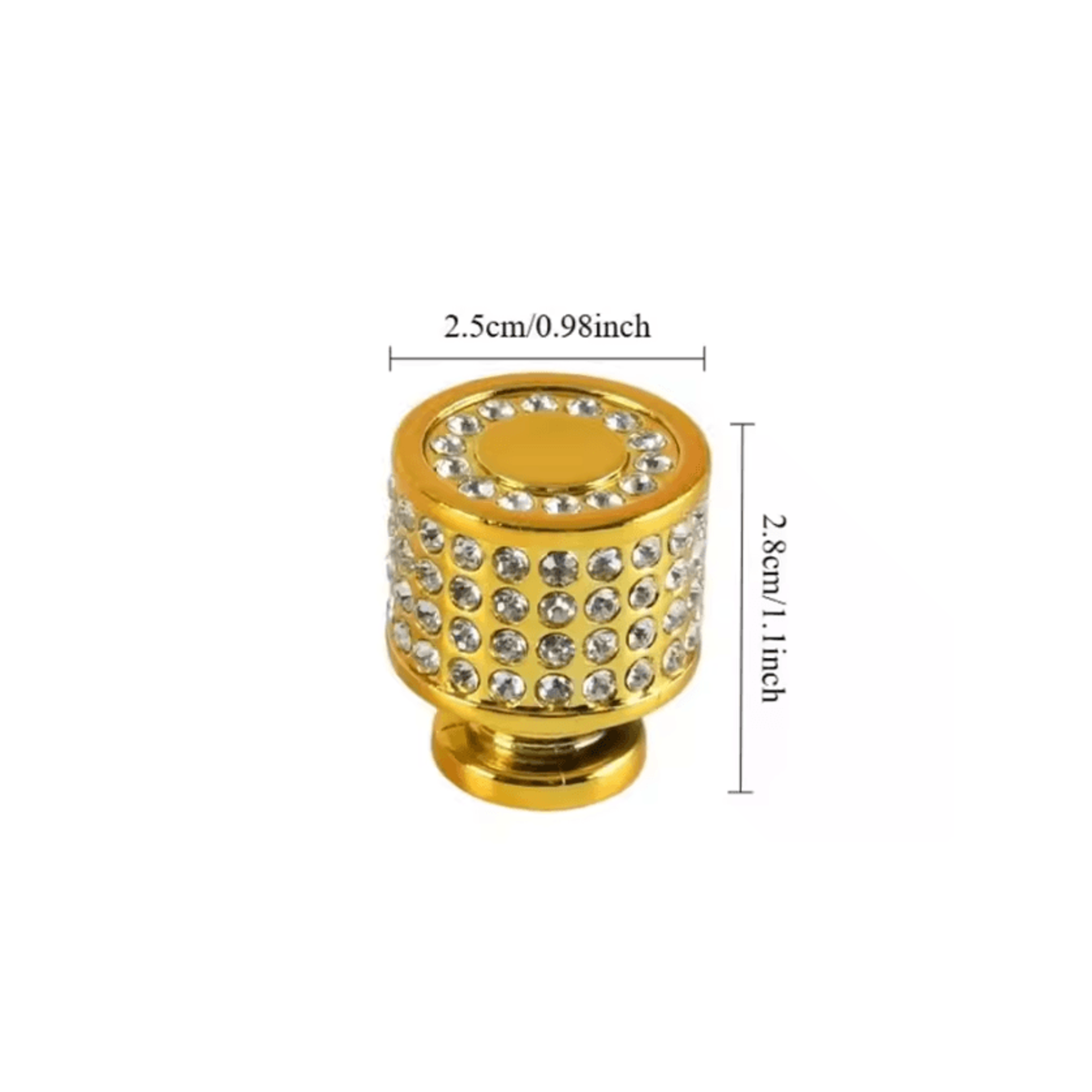 2Pcs Crystal Rhinestone Single Hole Cabinet Handles 3