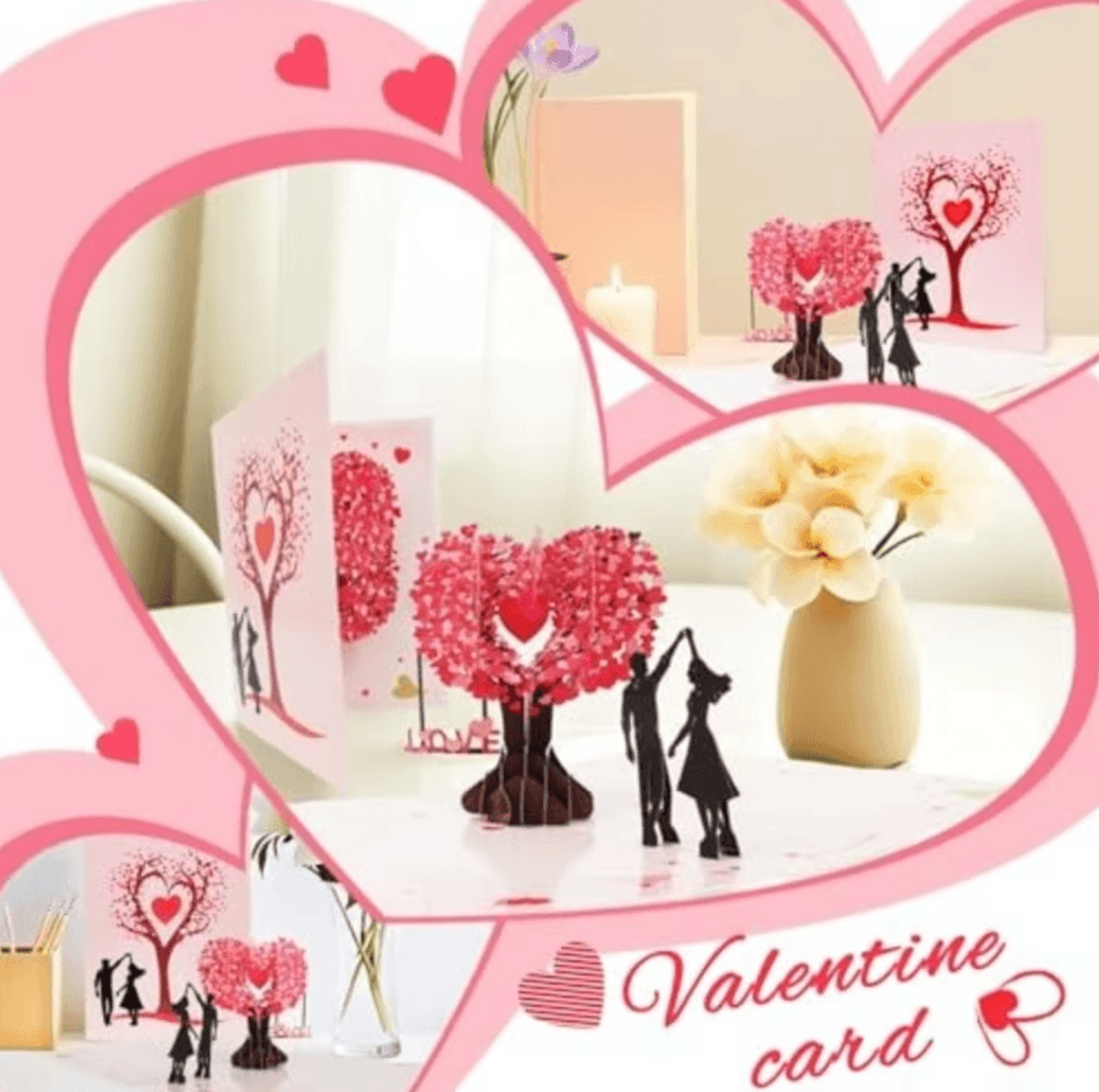 3D Love Tree Pop Up Anniversary Card 1
