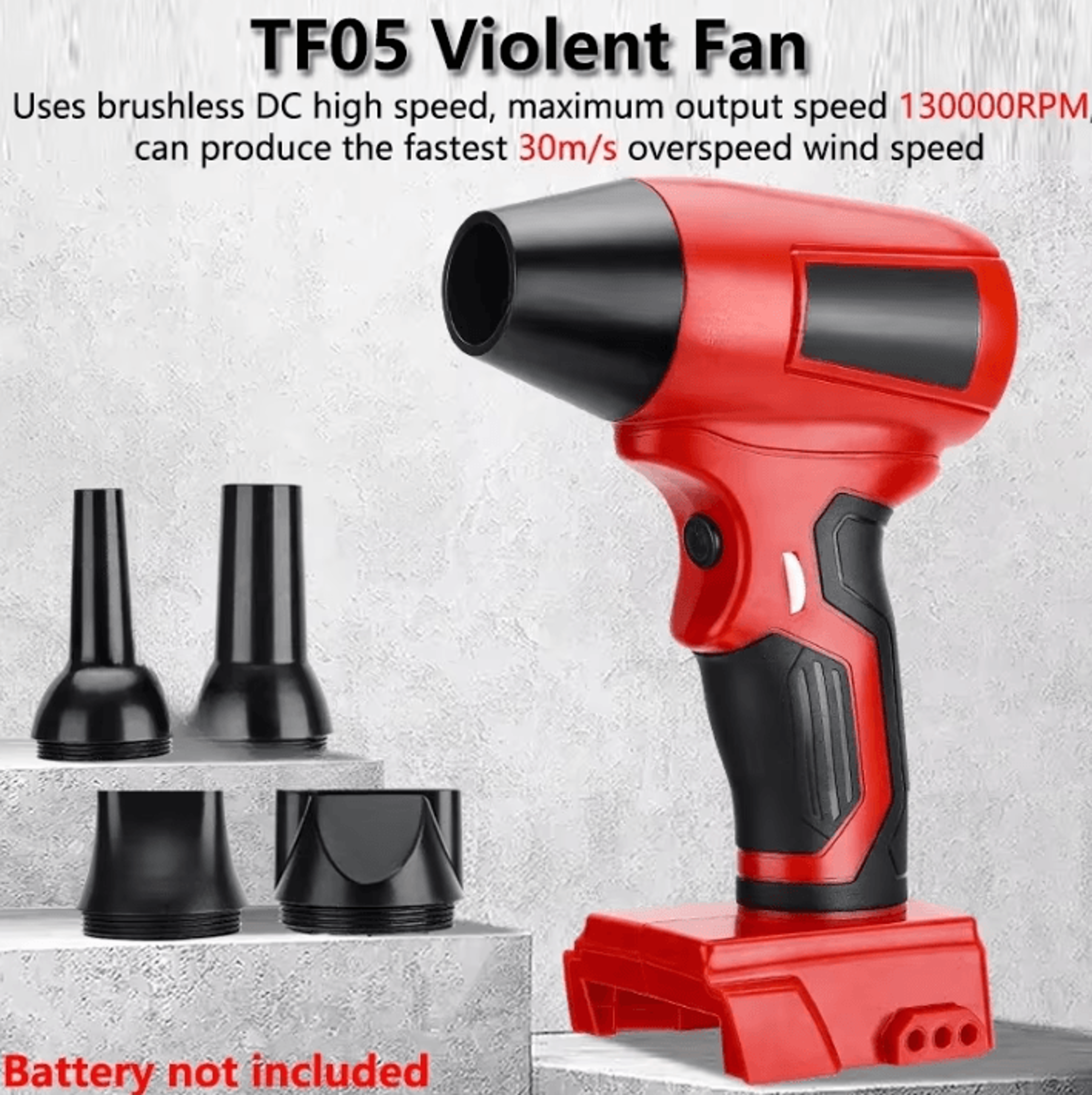 210W High Speed Mini Jet Blower For Milwaukee 18V Battery 4