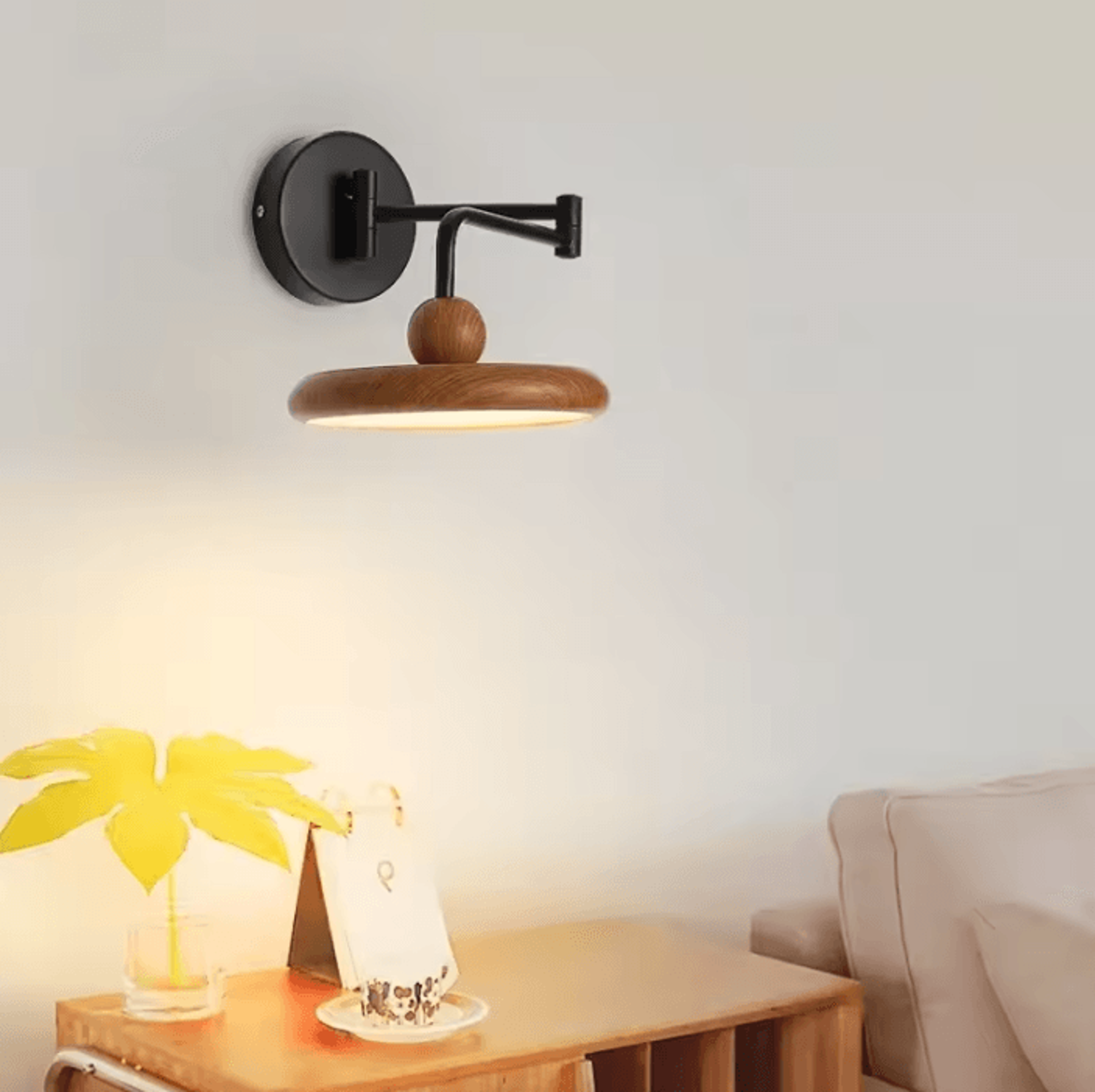 Modern Cream Swing Arm LED Wall Lamp 3
