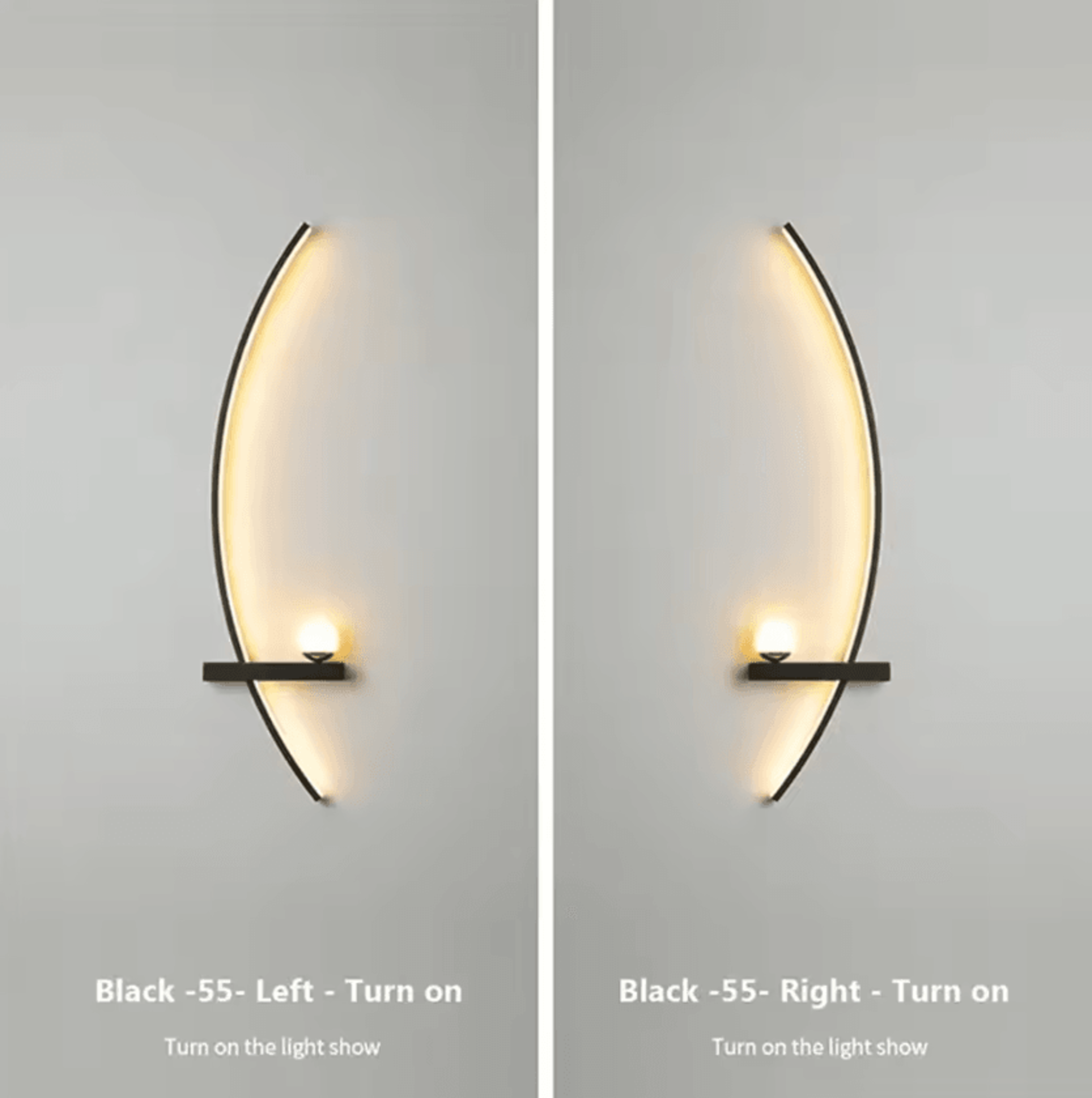 Modern Black Moon Symmetry LED Wall Lamp 5