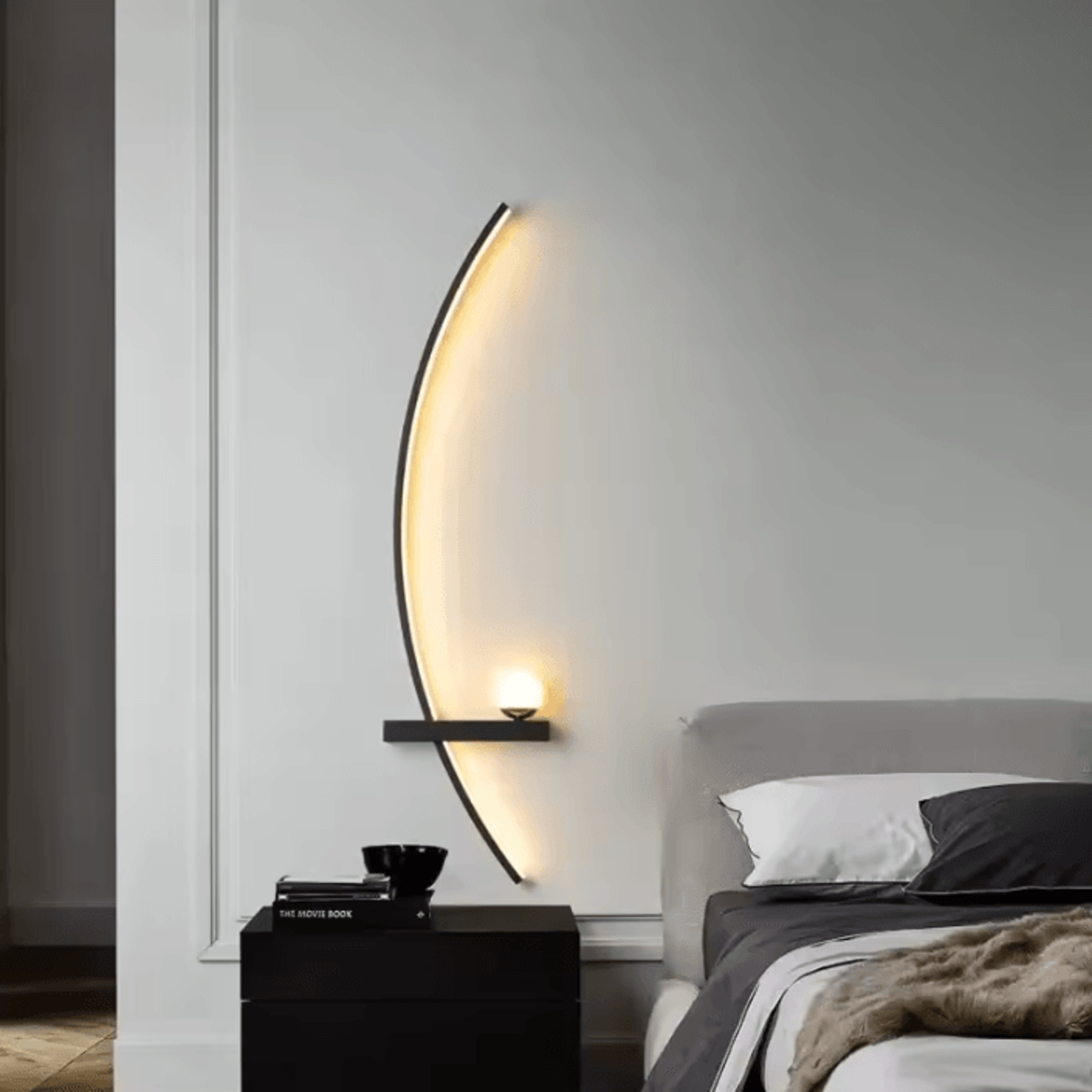 Modern Black Moon Symmetry LED Wall Lamp 1