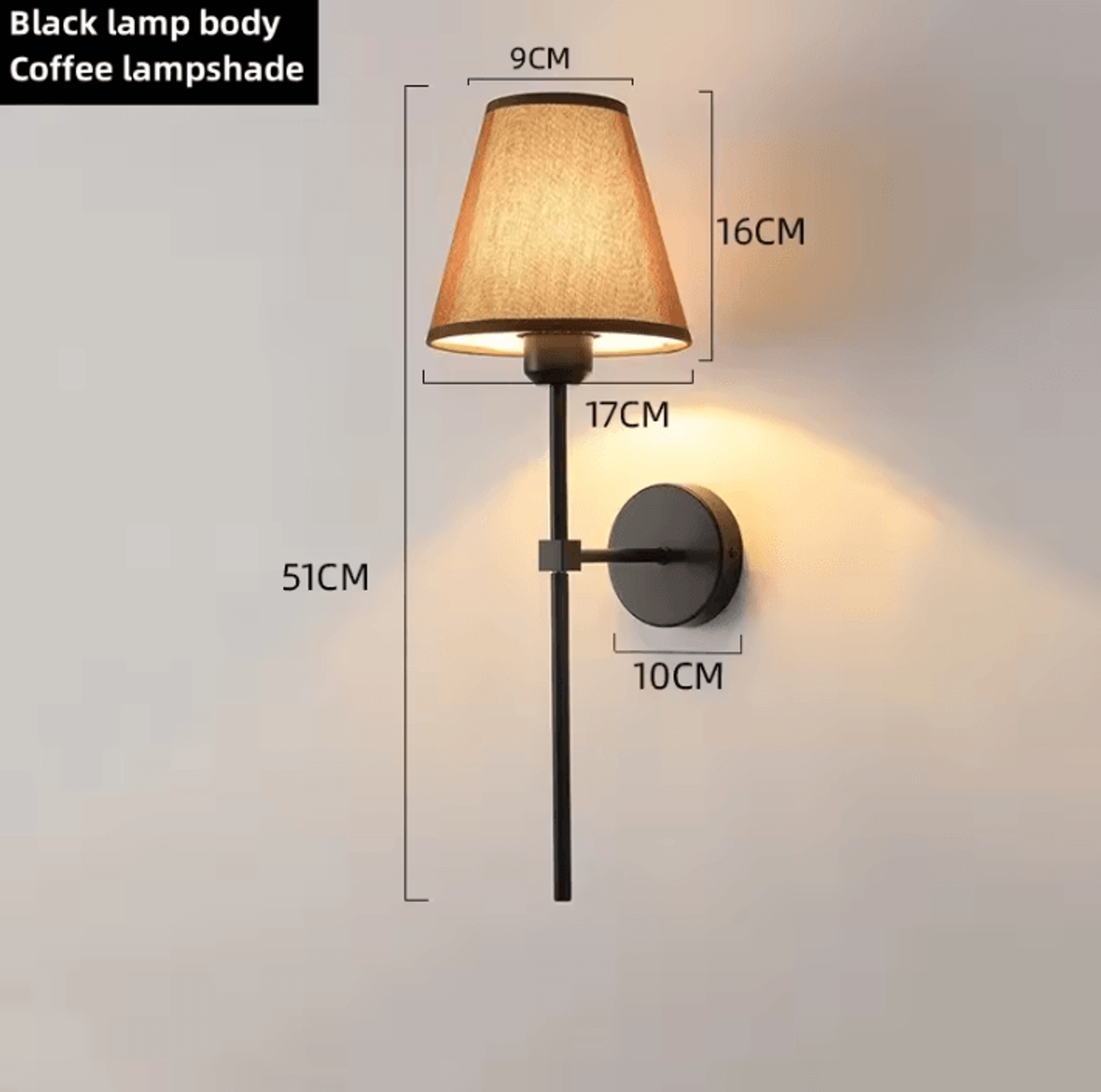 Vintage E27 Fabric Shade Wall Sconce 4
