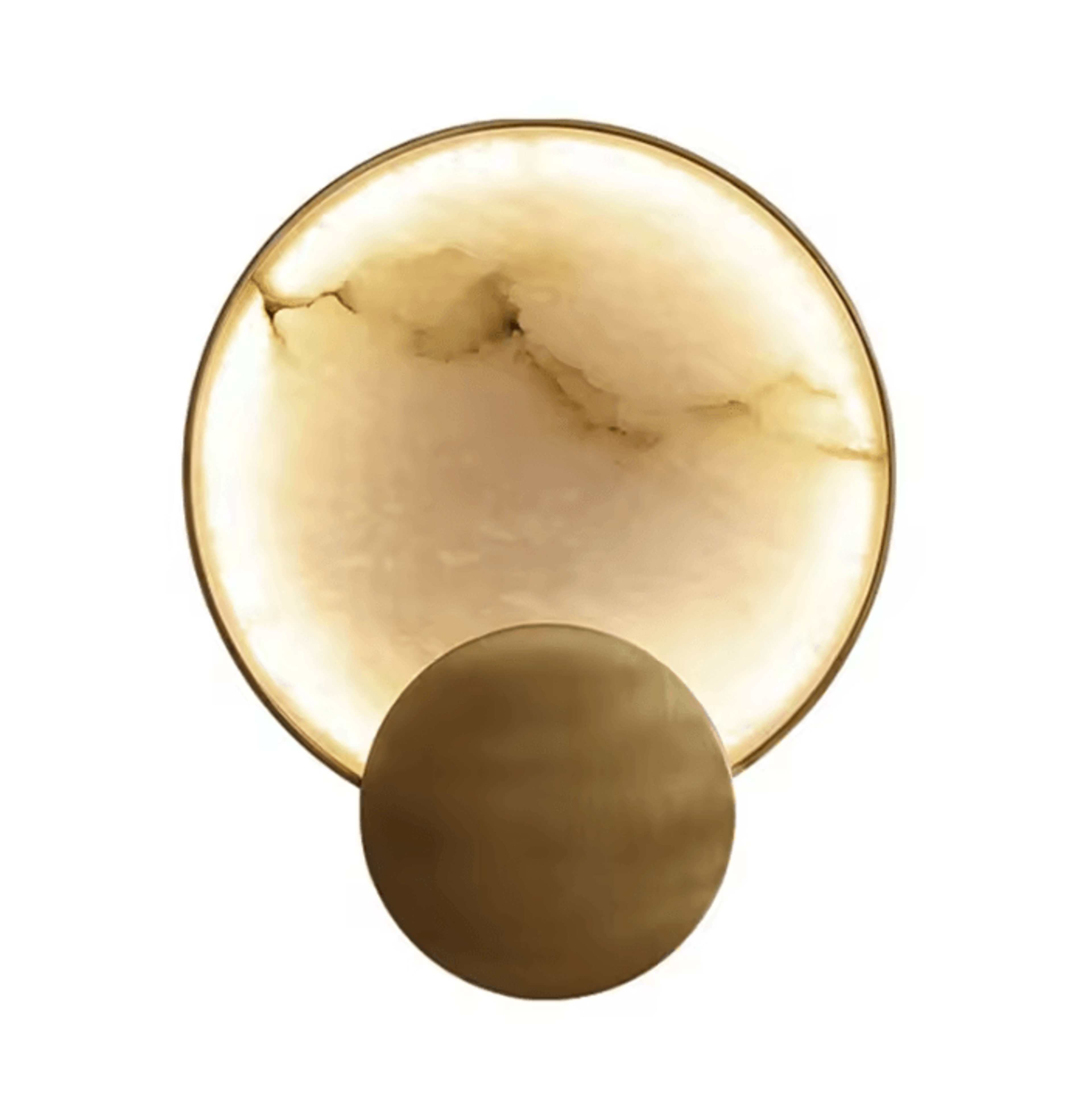 Round Marble Copper LED Wall Lamp 4