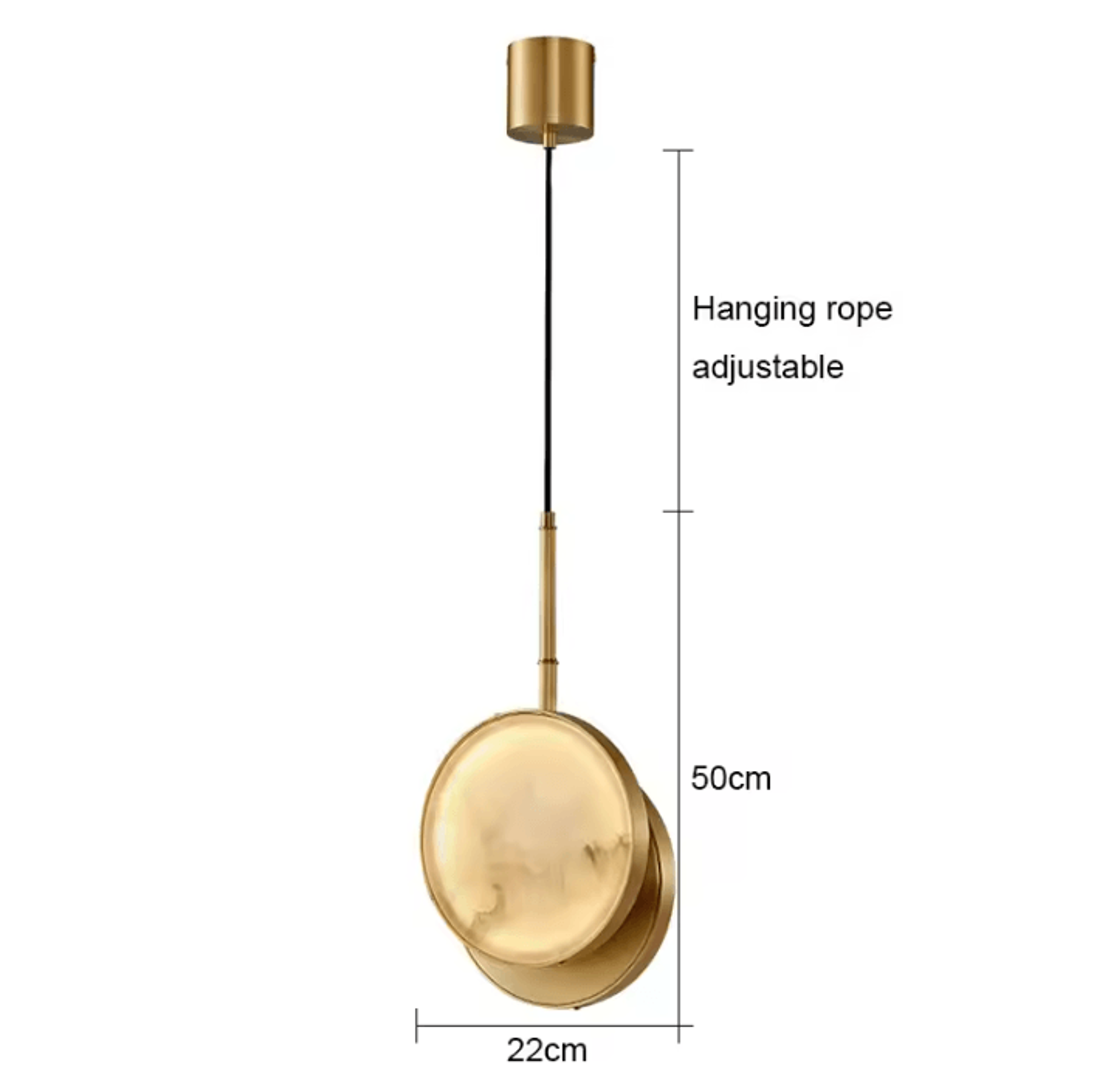 Round Marble Copper LED Wall Lamp 6