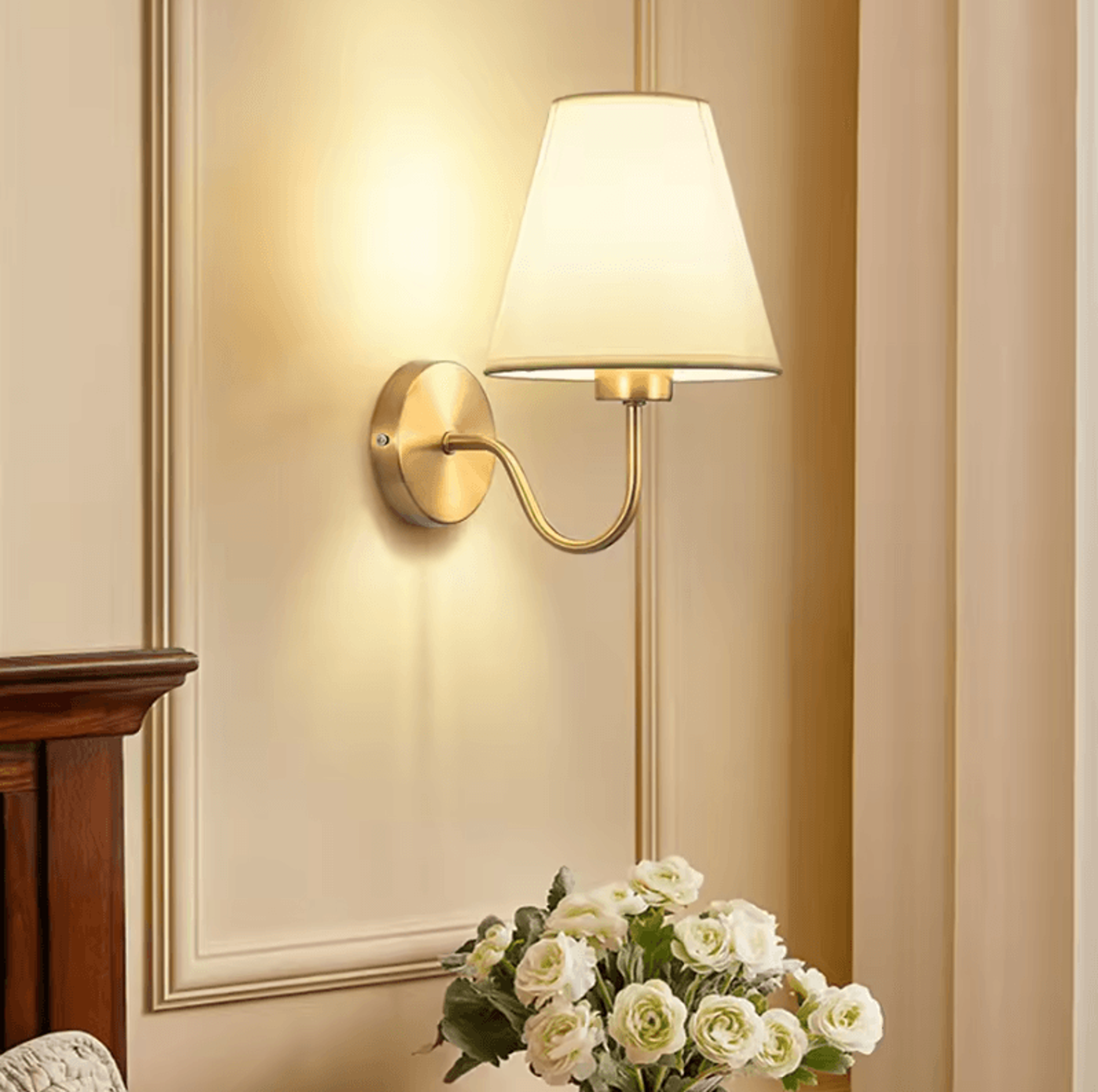 Nordic E27 Fabric Shade Wall Sconce 2