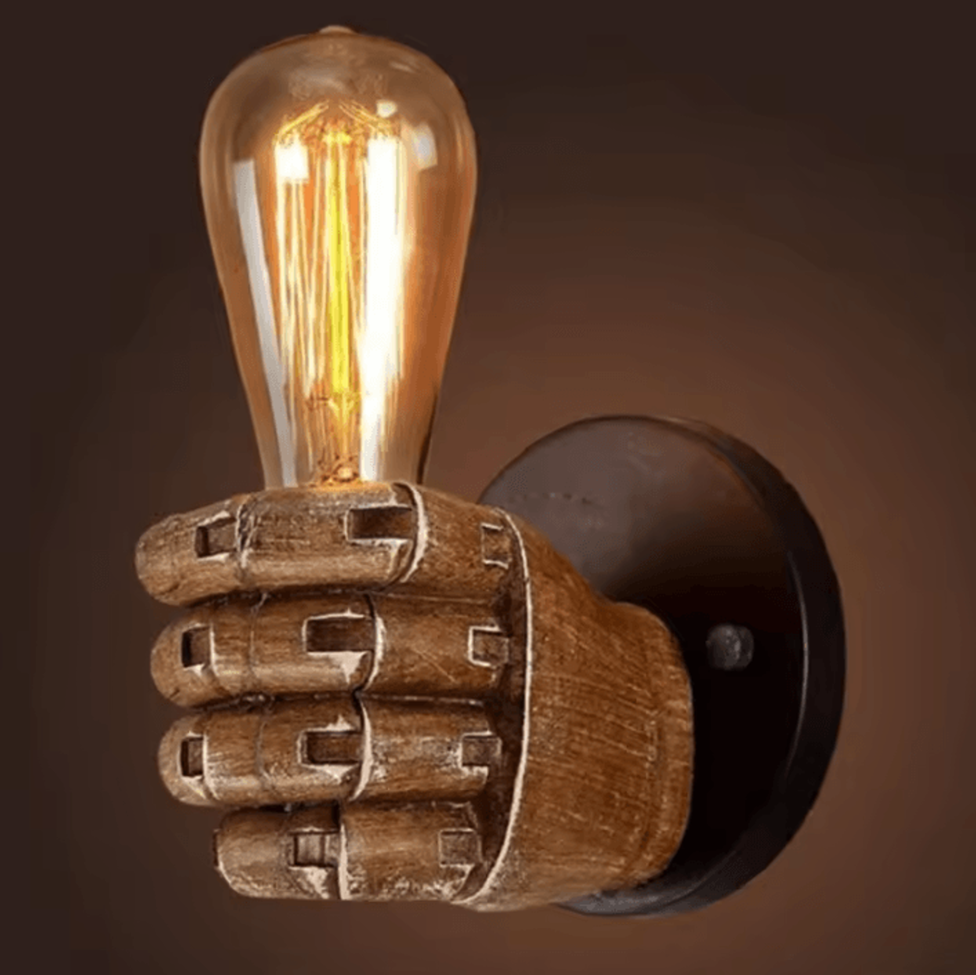 nordic retro resin fist hand wall lamps