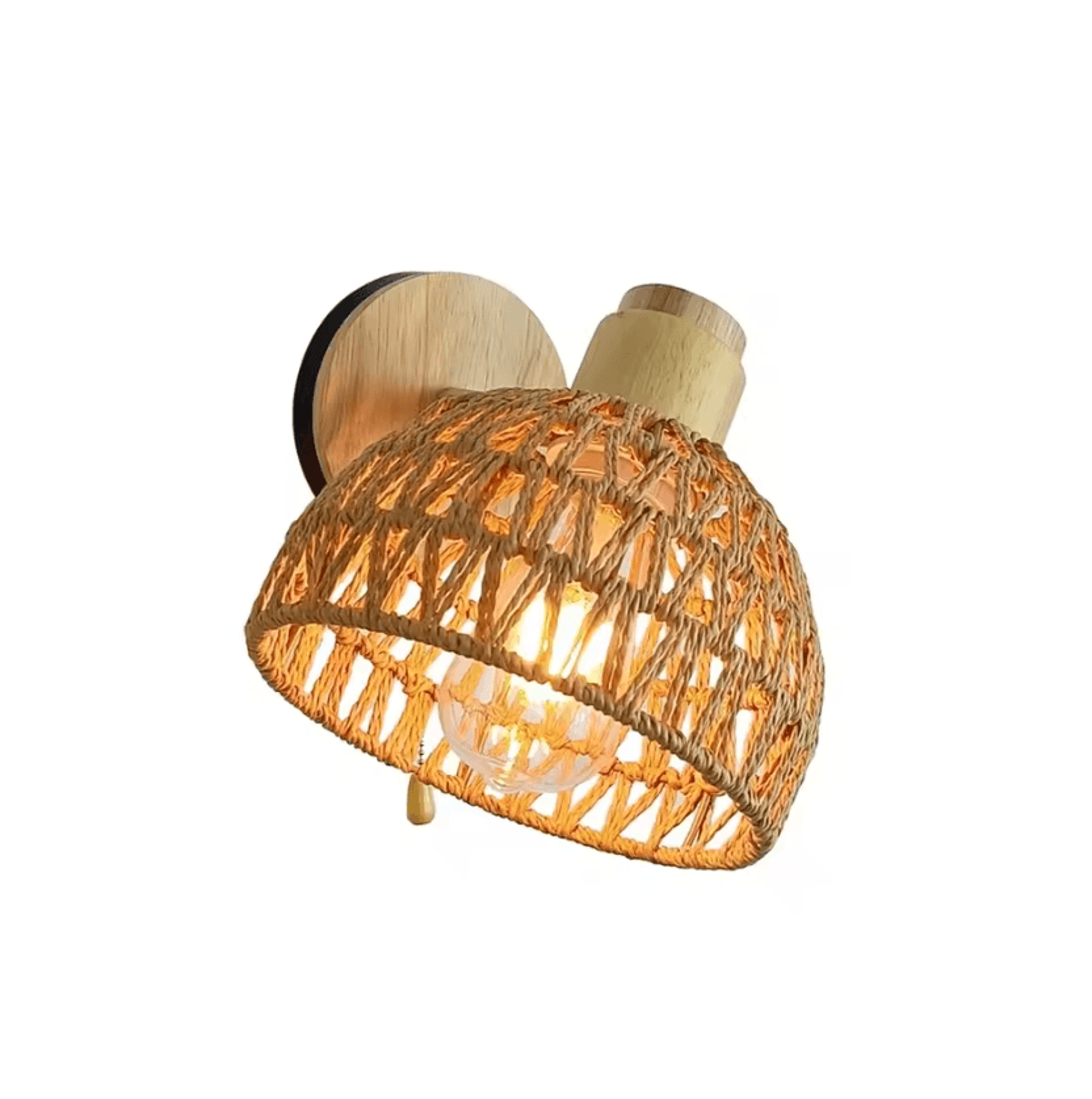 Japanese Rattan Hemp Rope Wall Lamp 1