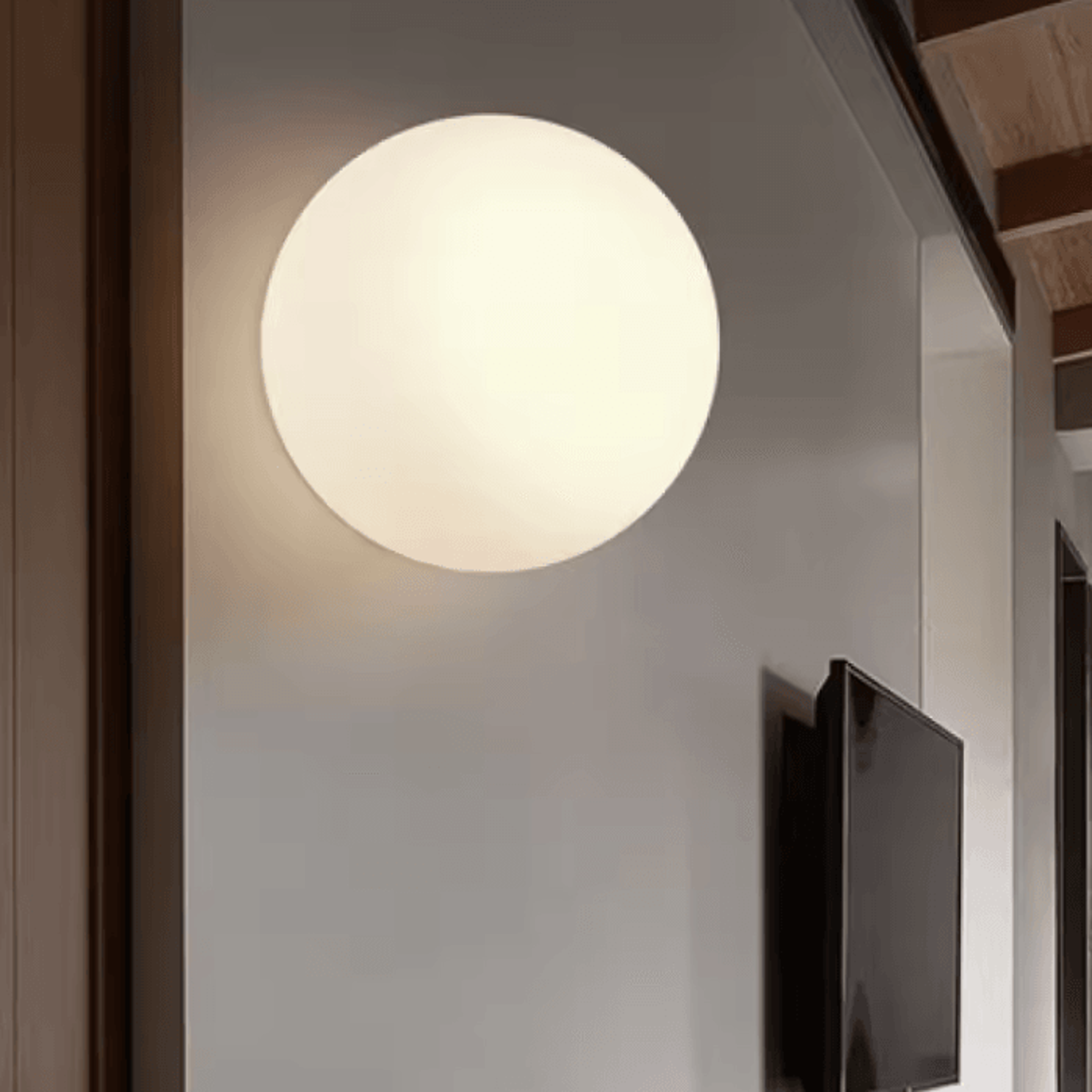 Nordic Milk White Glass Globe LED Wall Light 0