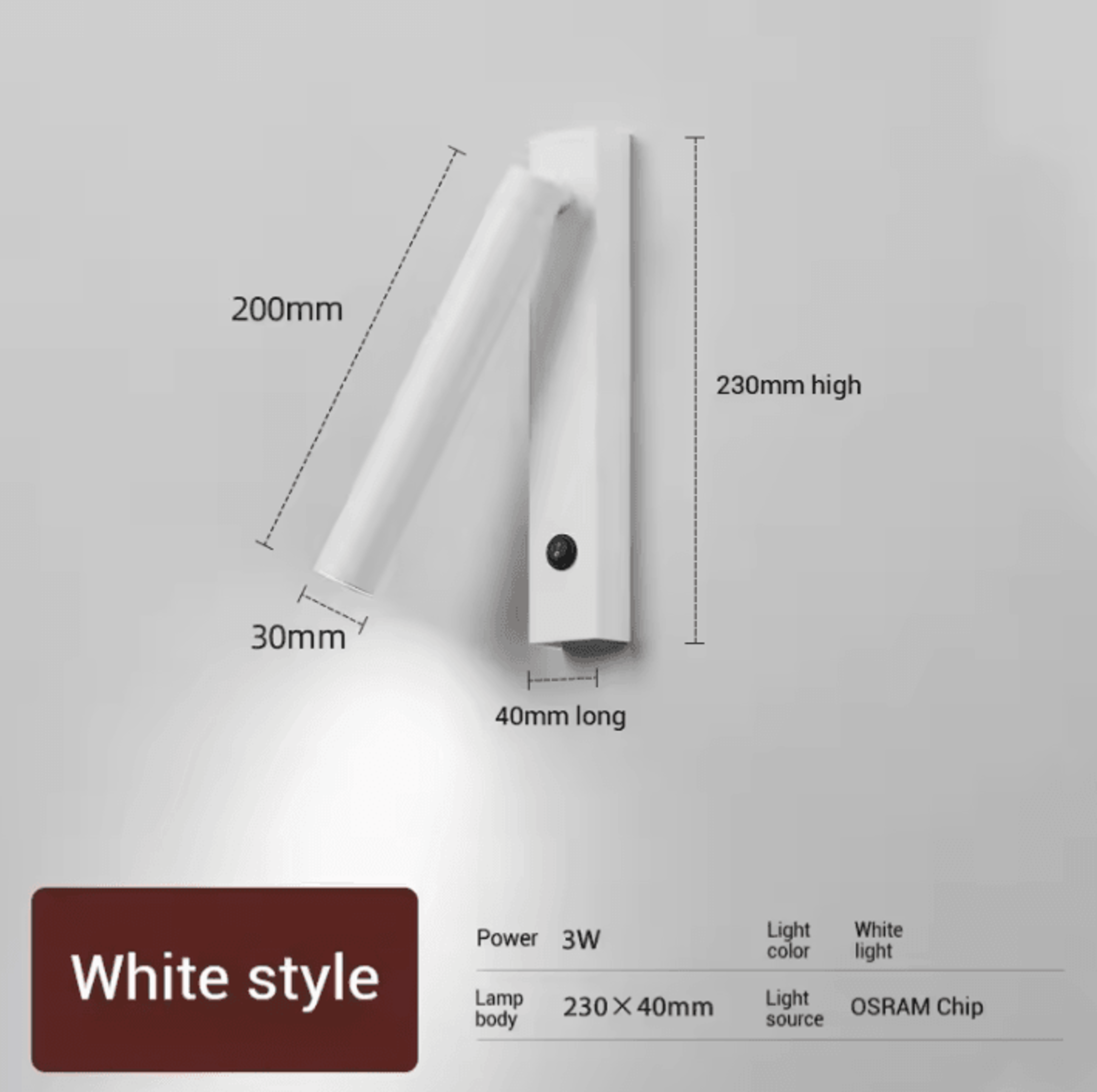 Minimalist Rotatable LED Reading Wall Lamp 8