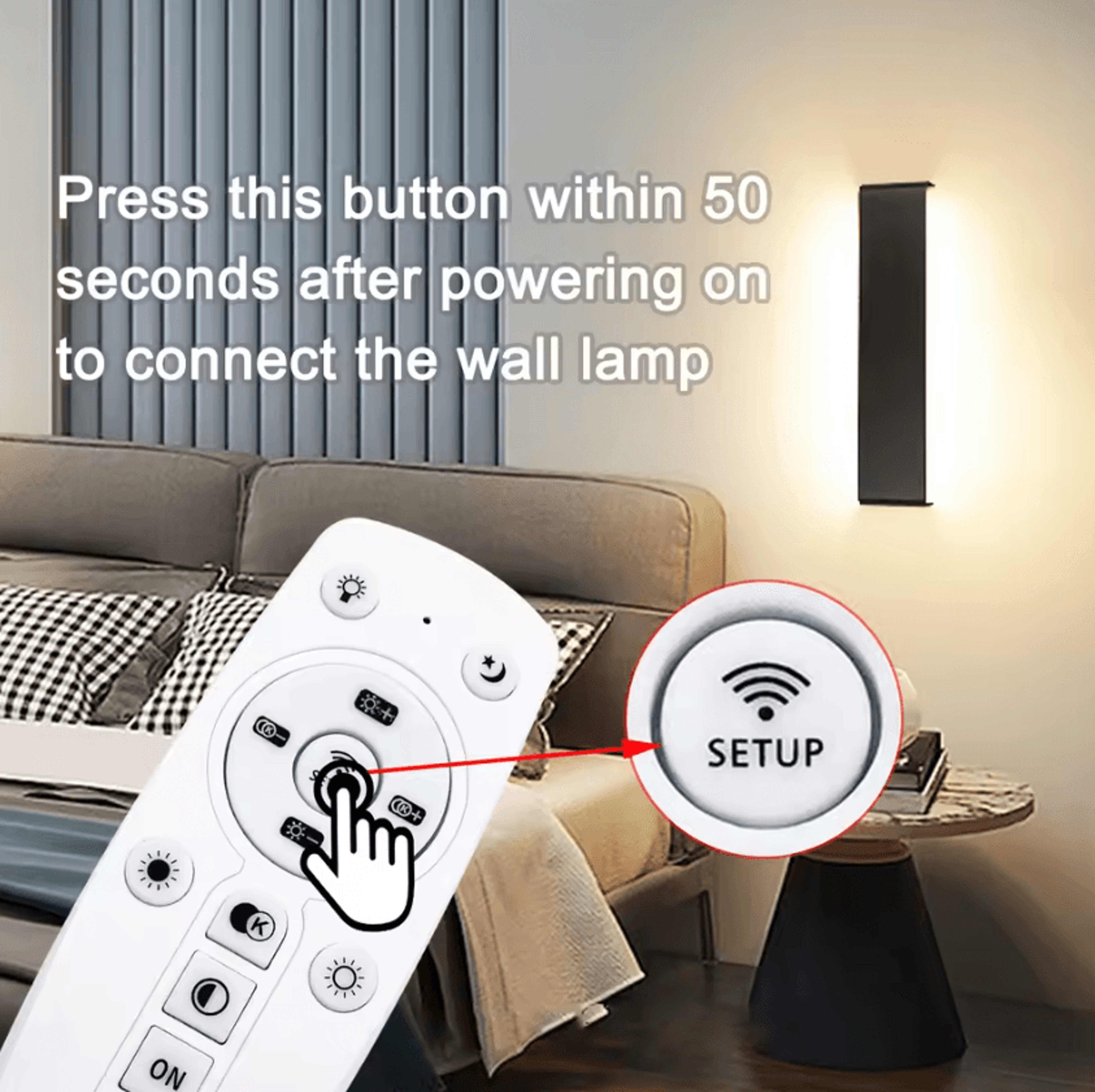 16W Remote Control Dimmable LED Wall Lamp 3