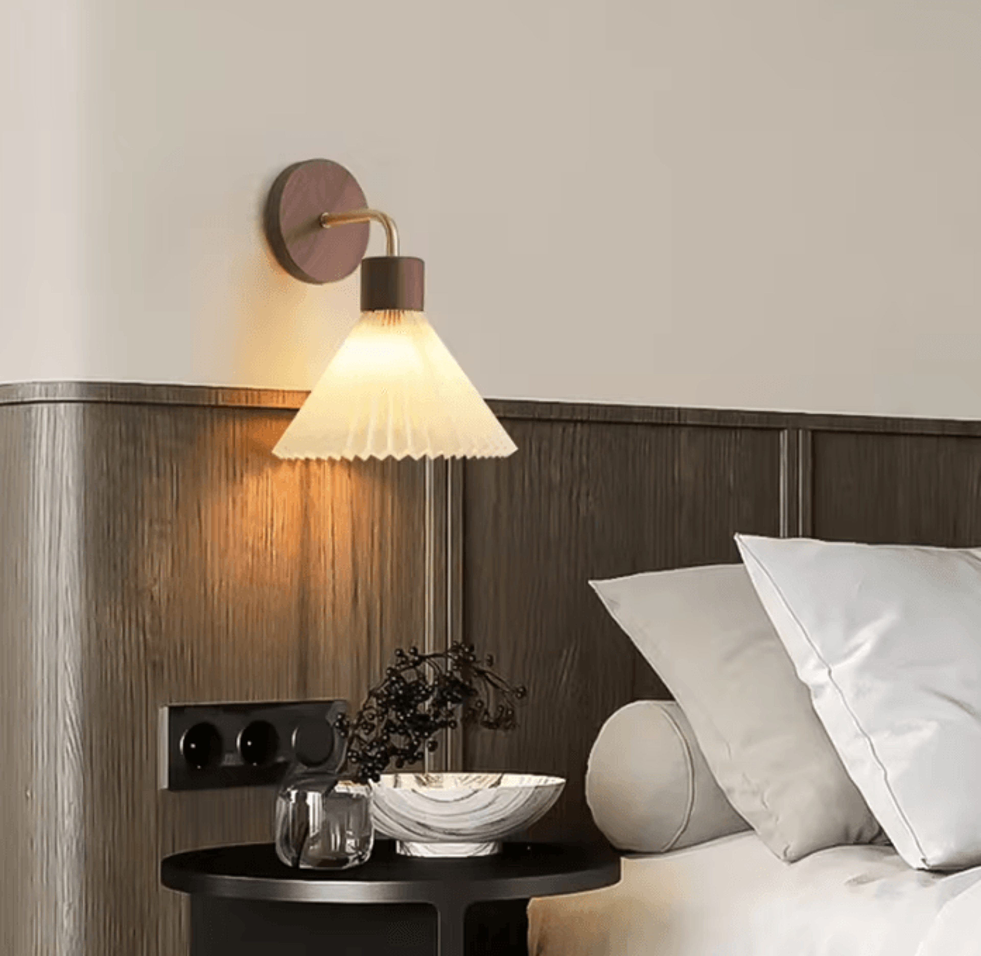 Nordic Wood E27 Bedside Wall Lamp 0