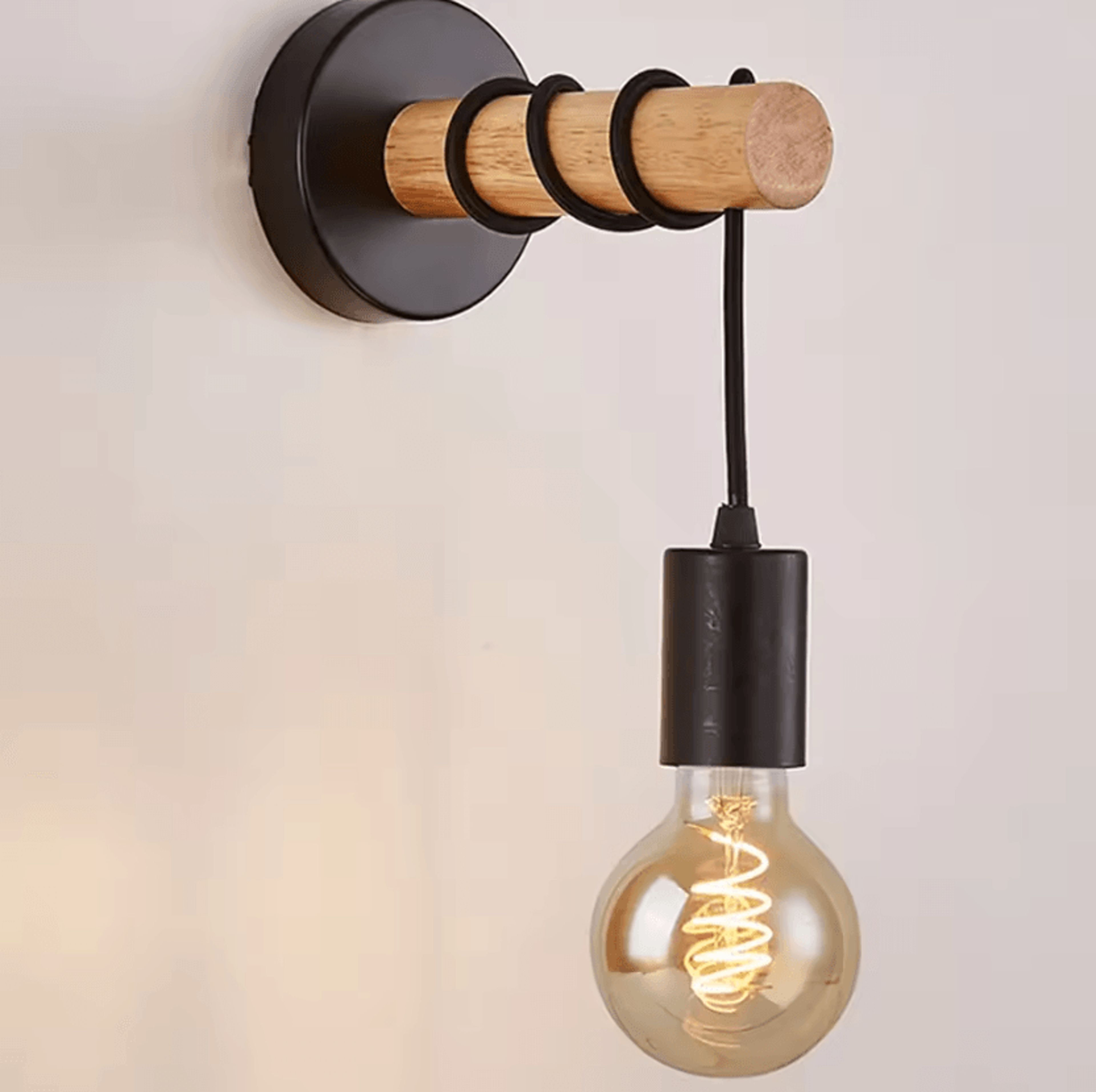 Retro Wood E27 Wall Sconce 5