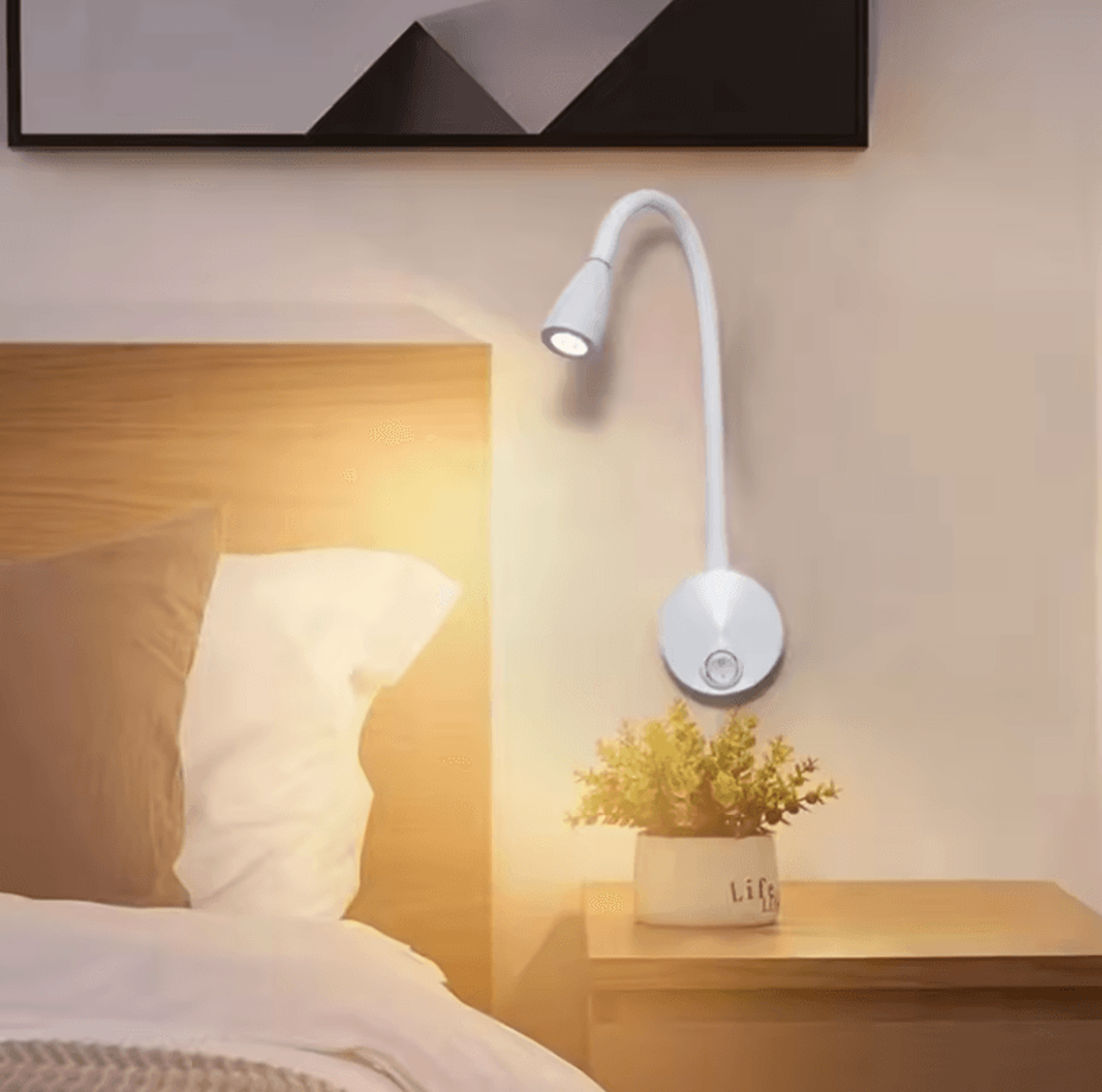 3W Rotatable Gooseneck LED Reading Wall Lamp 0