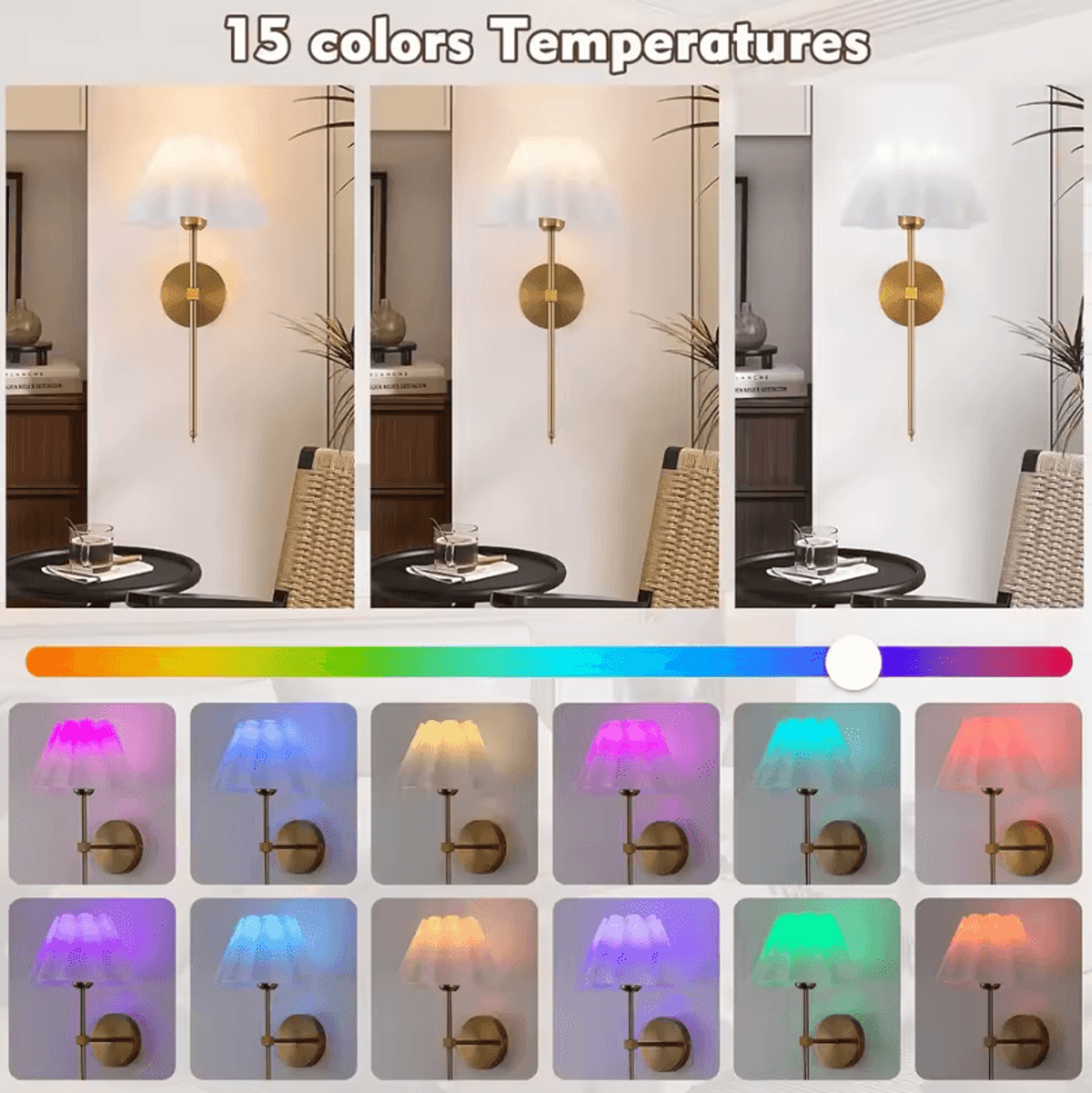 Wireless Rechargeable RGB Wall Light With Remote Control 1