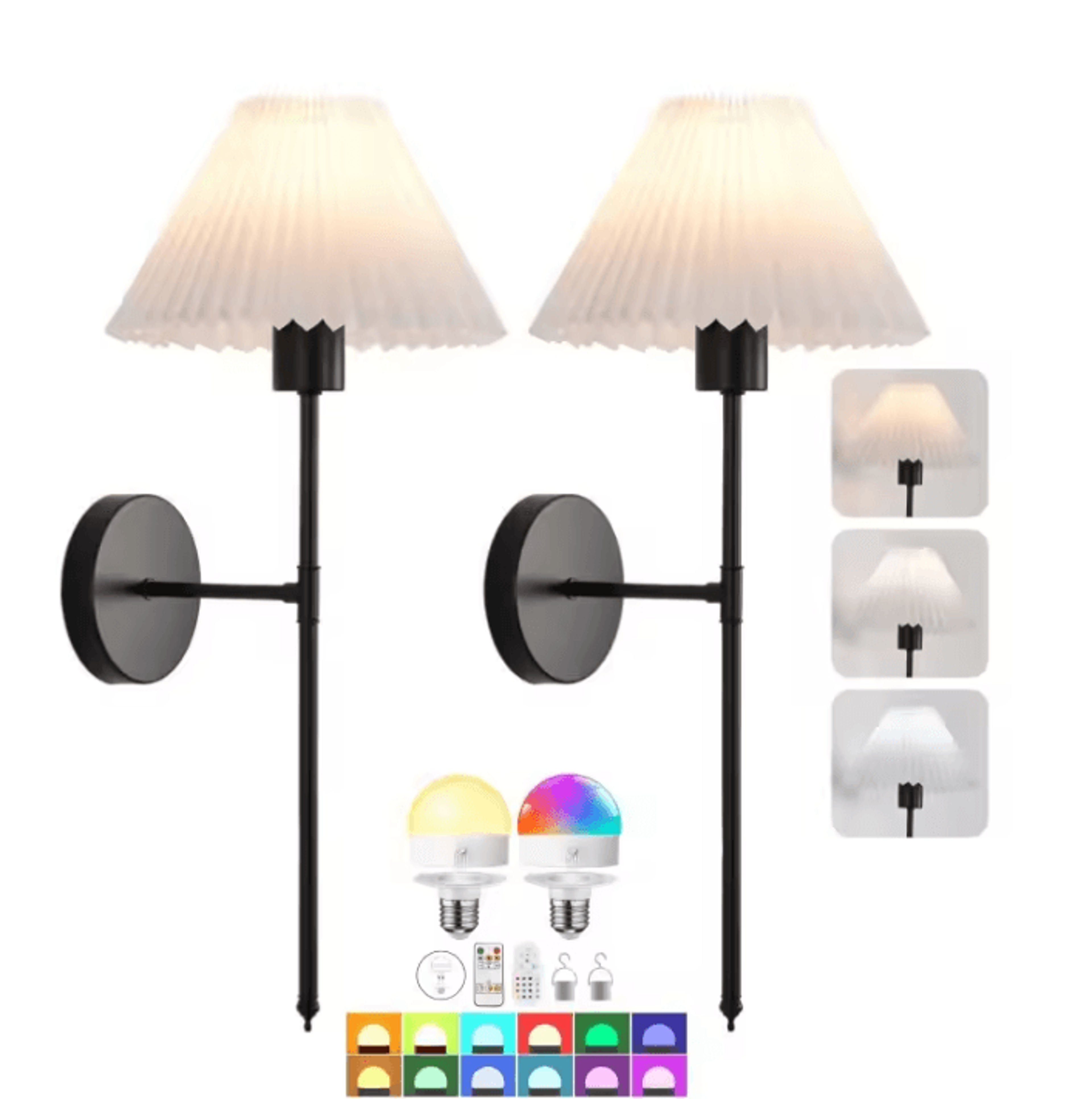 Wireless Rechargeable RGB Wall Light With Remote Control 3