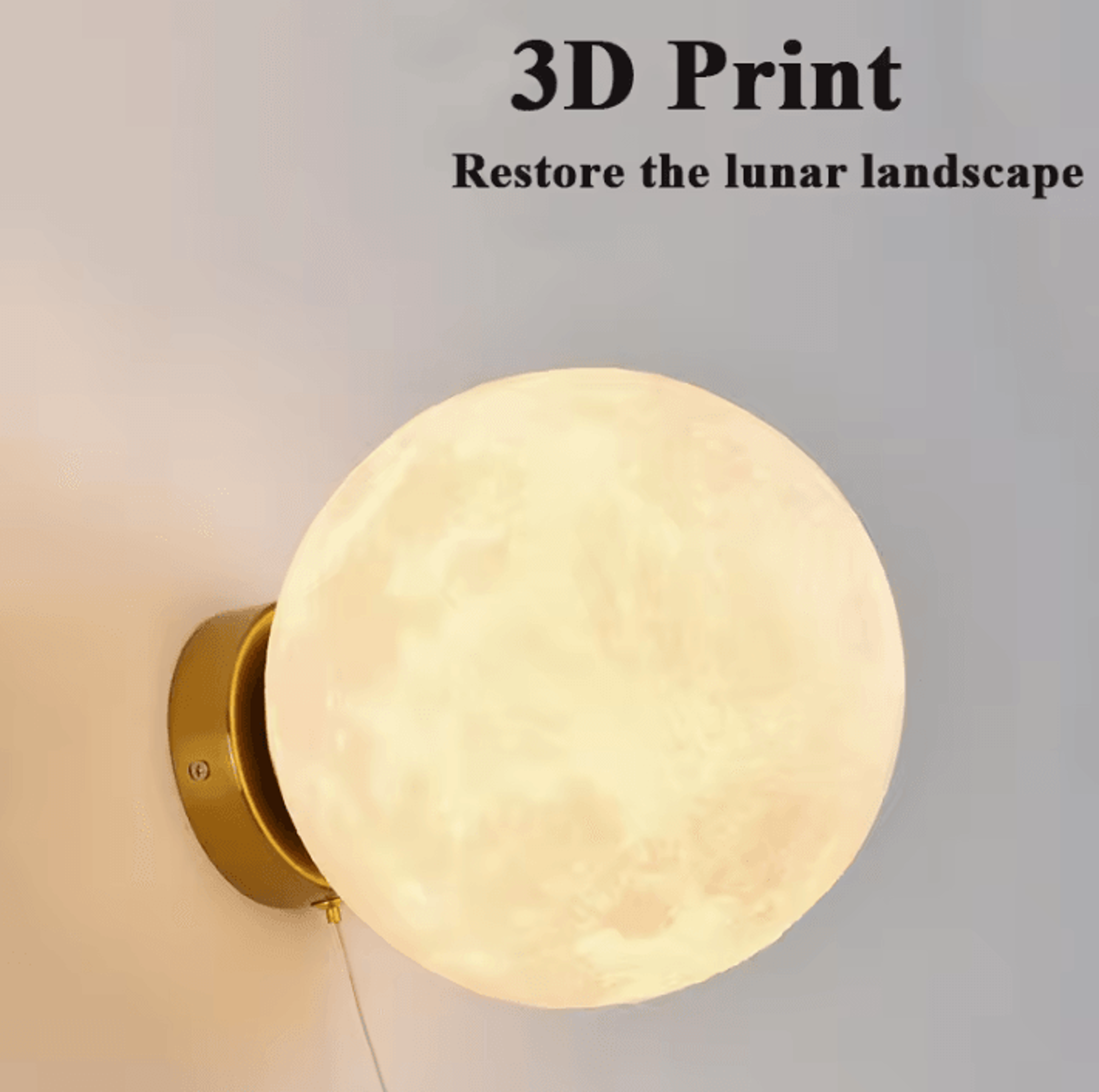 Astronaut Climbing Moon 3D Printed Wall Lamp 3