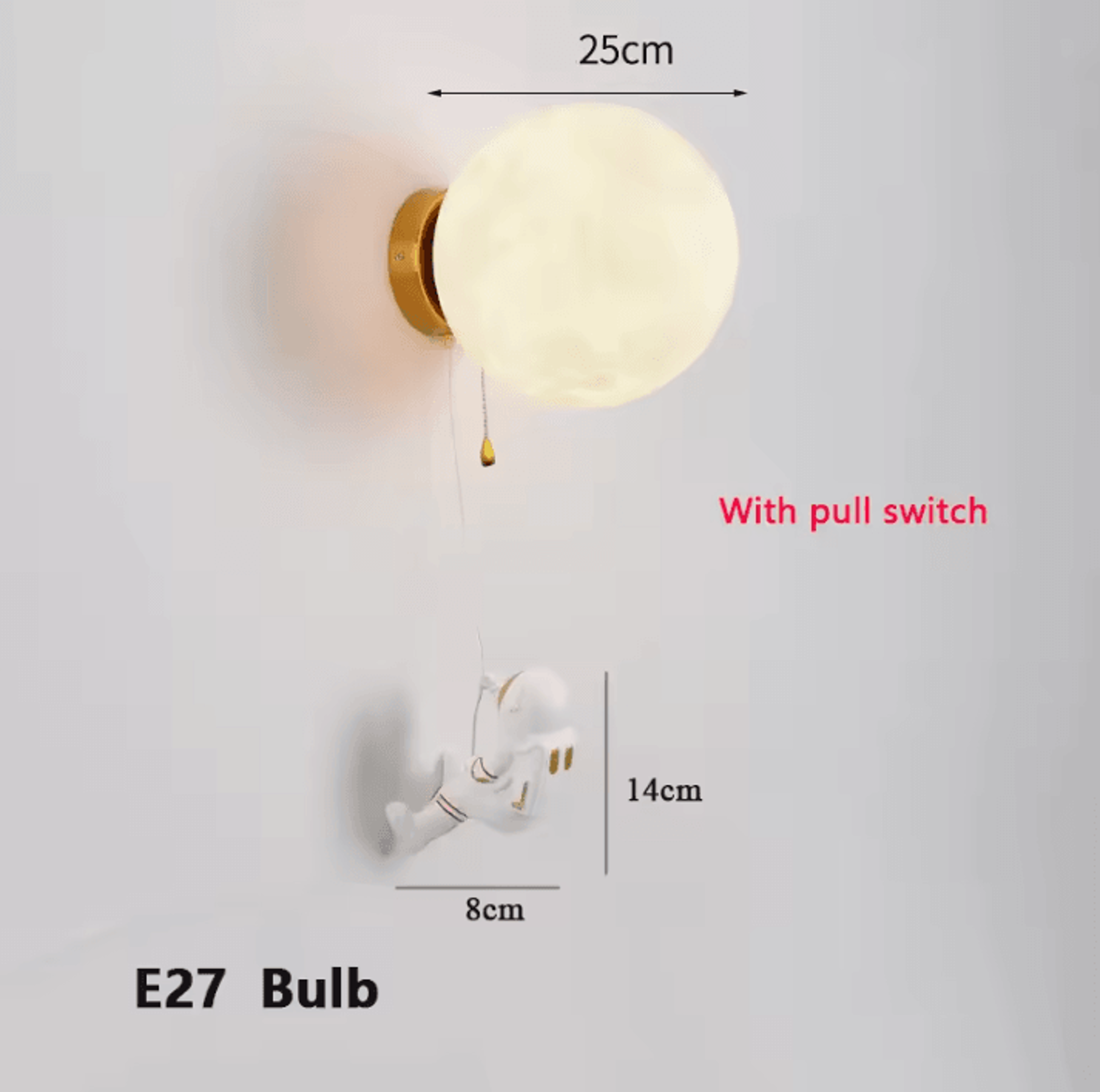 Astronaut Climbing Moon 3D Printed Wall Lamp 9