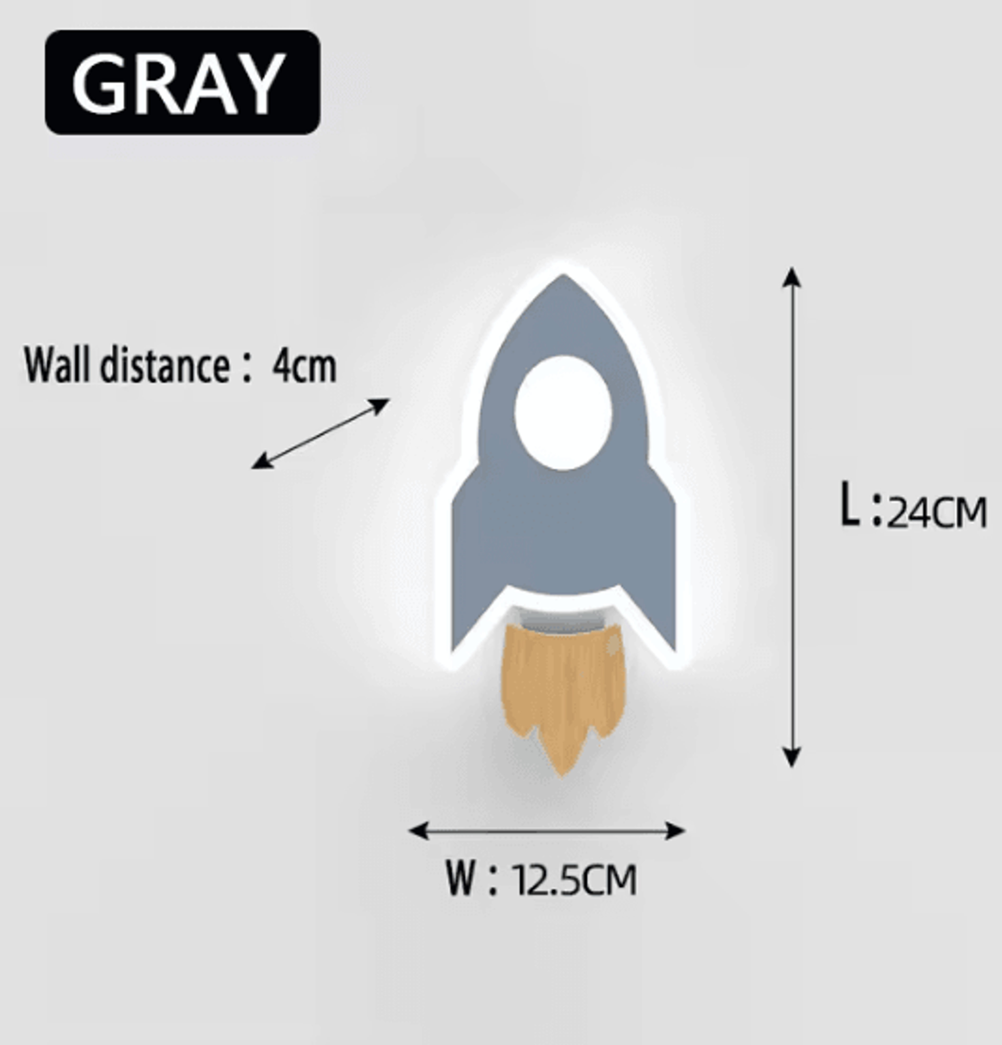 Cartoon LED Rocket Moon Star Wall Lamp For Kids 4