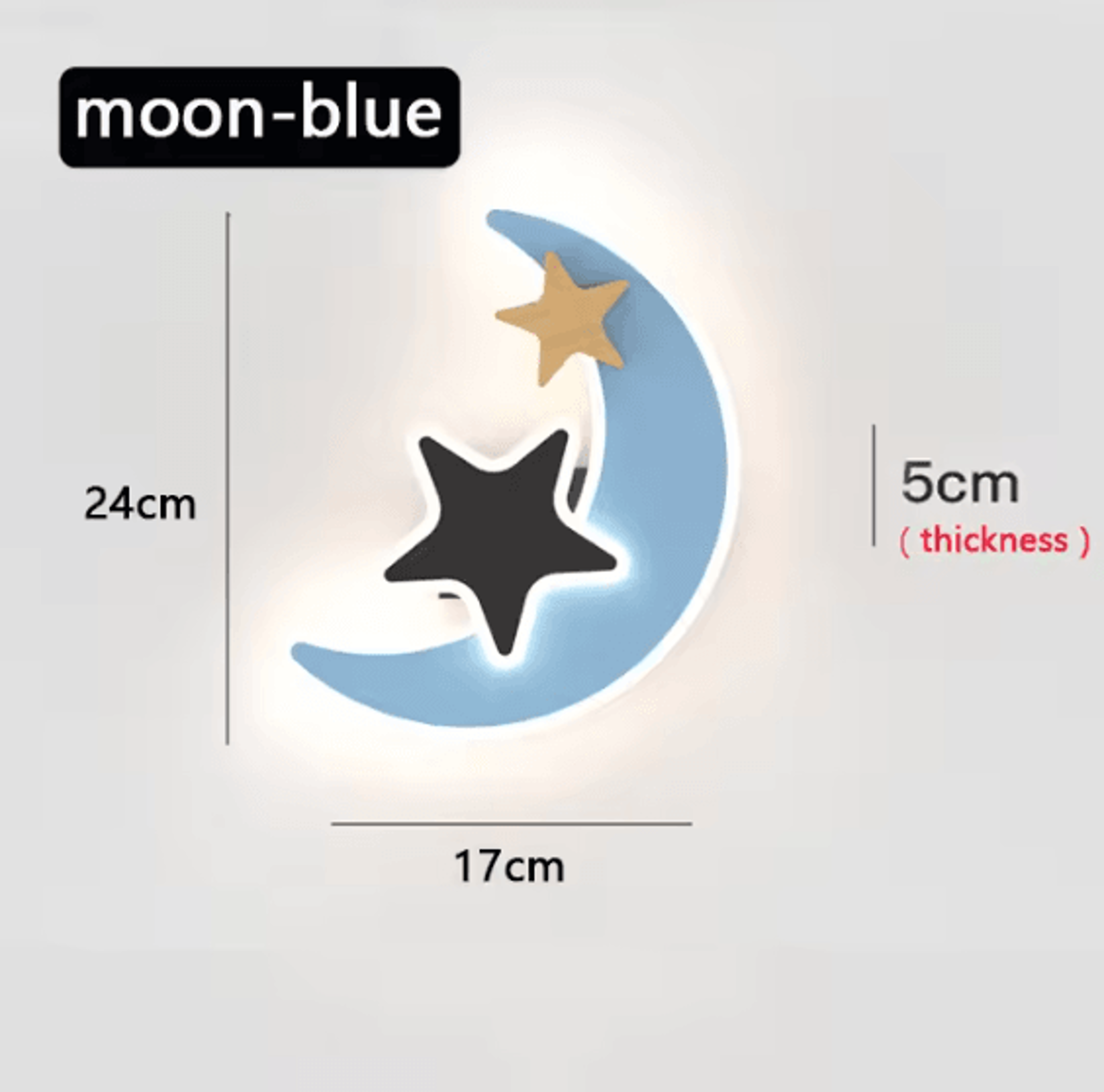 Cartoon LED Rocket Moon Star Wall Lamp For Kids 7