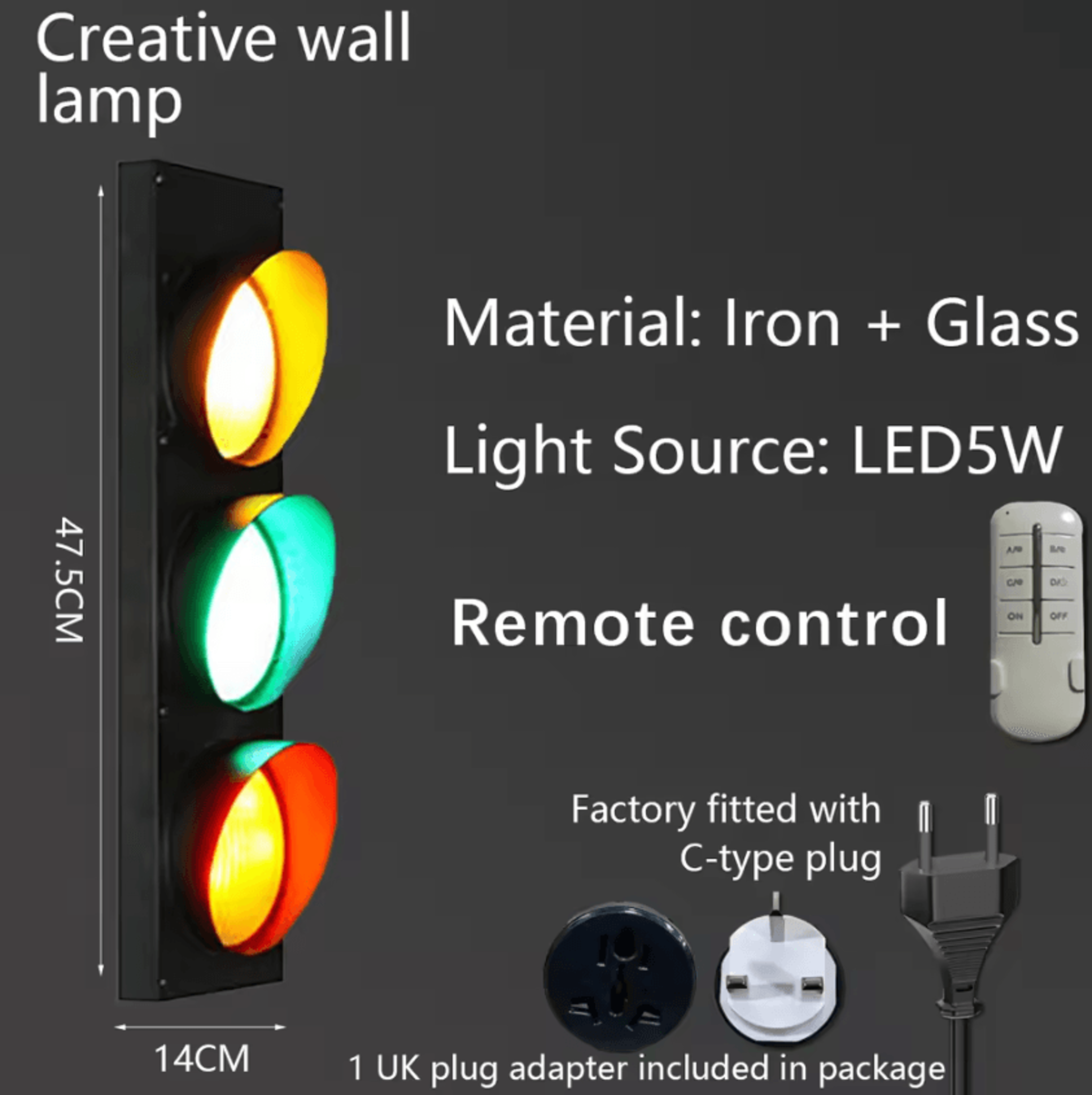 Retro Industrial Traffic Light LED Wall Lamp 7