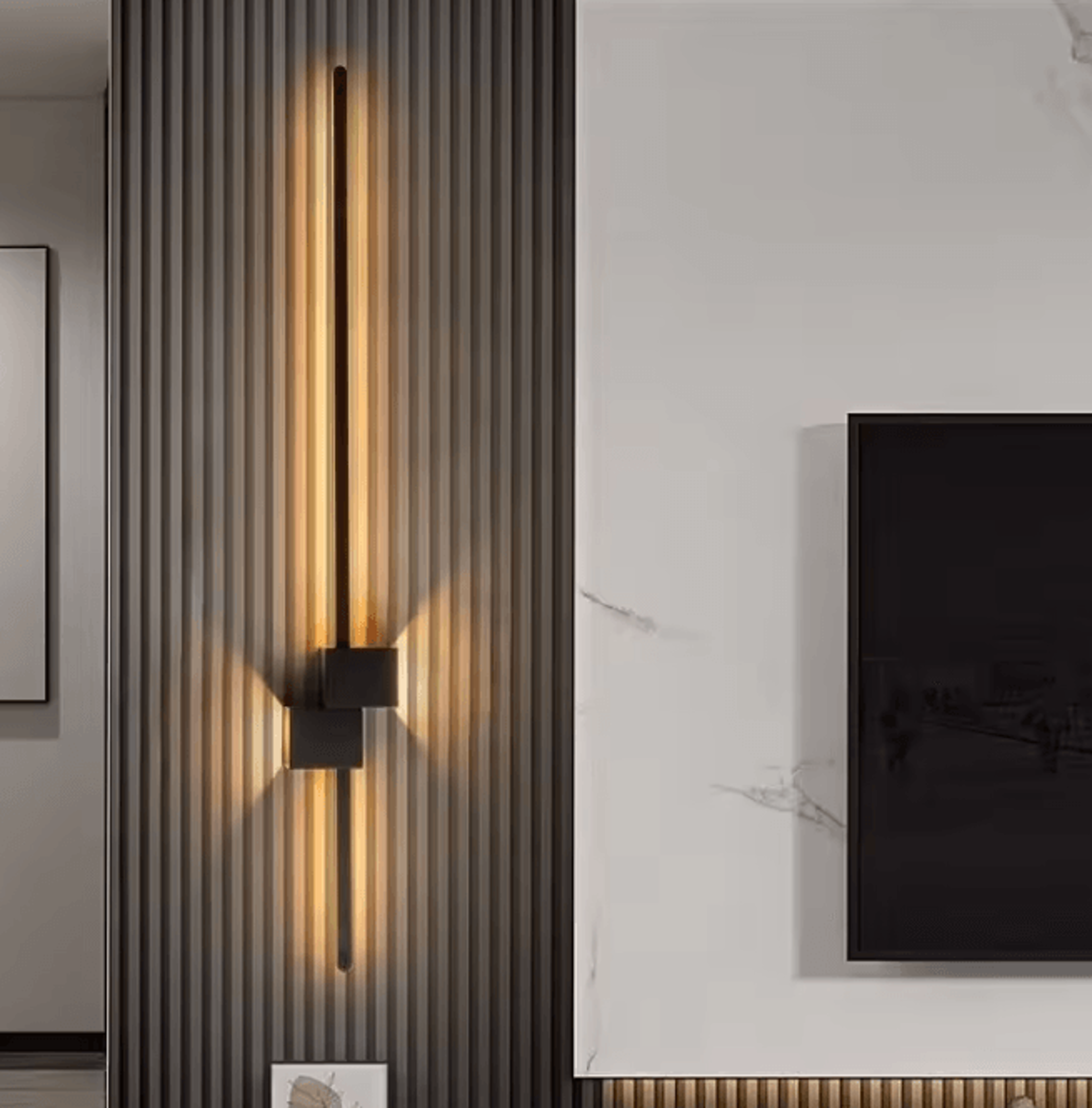 Modern Black Long Strip LED Wall Sconce 1