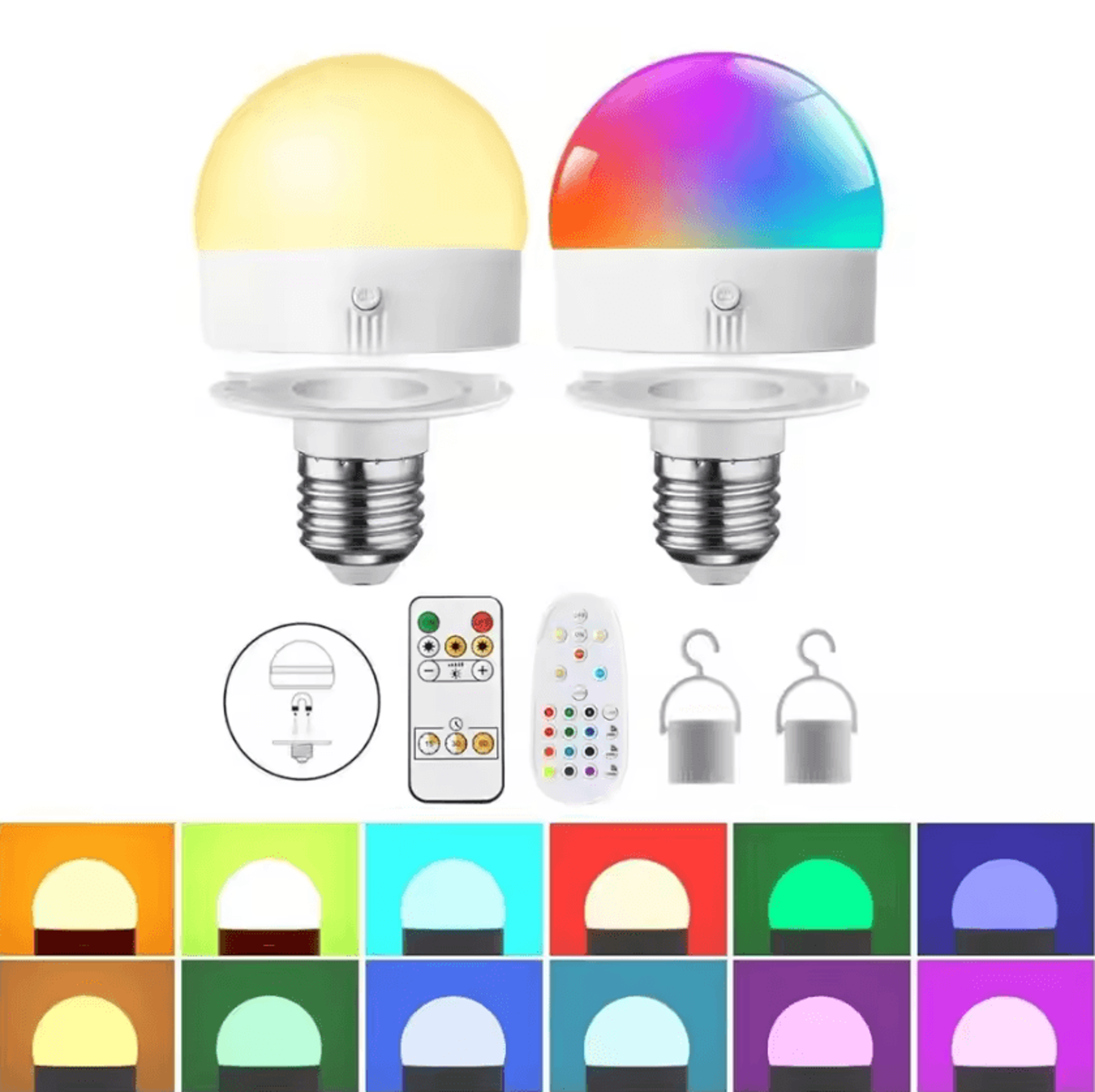 Wireless Rechargeable RGB Wall Sconce With Remote 2