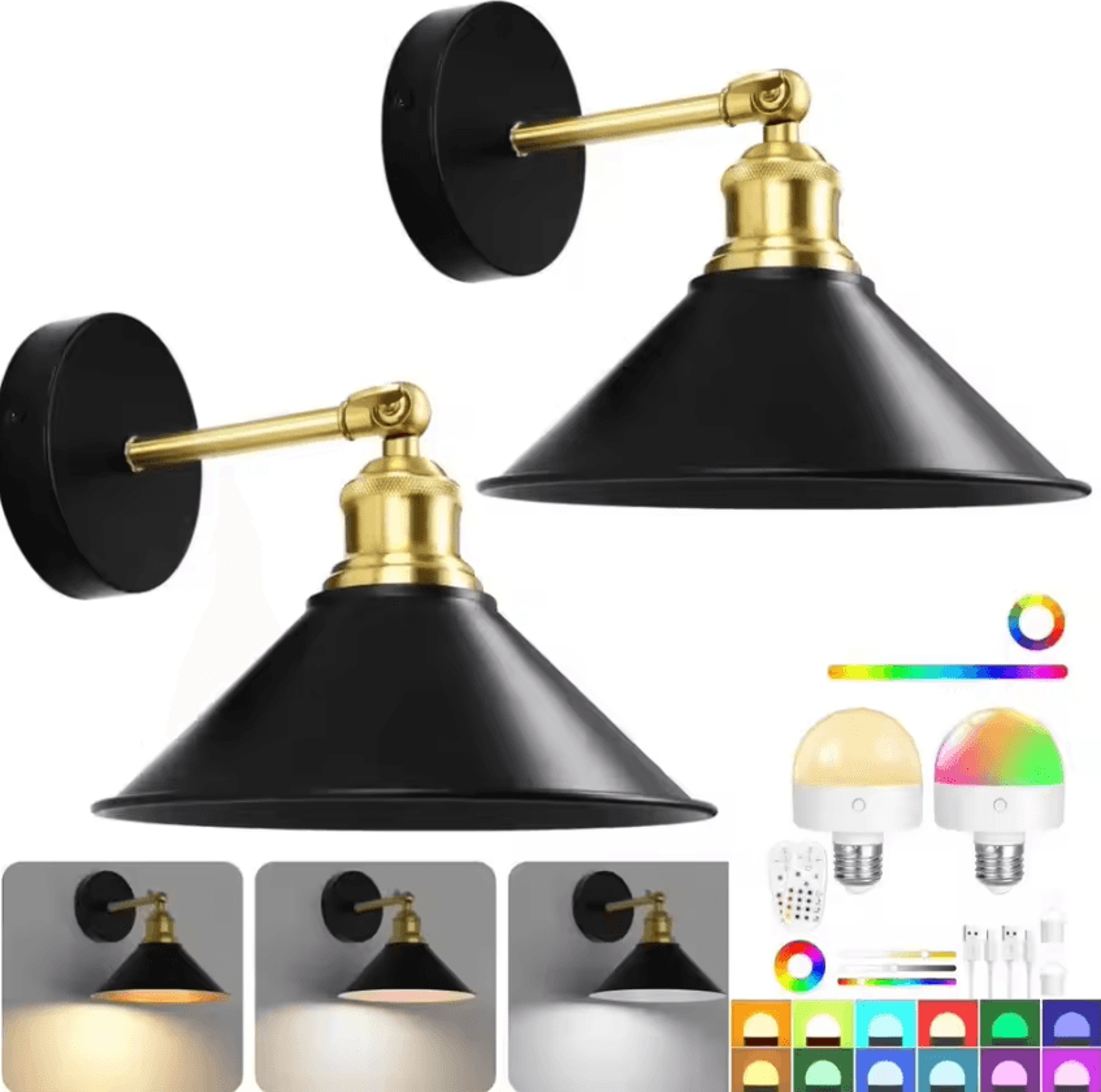 Wireless Rechargeable RGB Wall Sconce With Remote 5